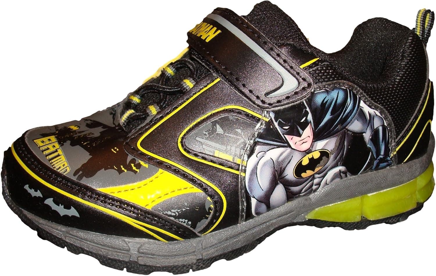Dc Comics Boys Batman Lighted Black Shoe Sneaker