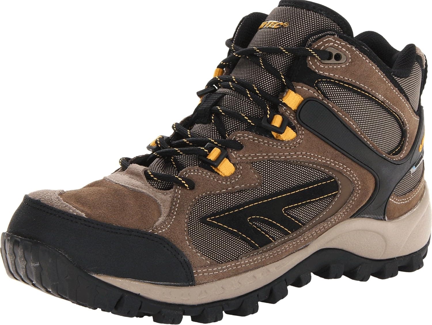 Hi-Tec Men's West Ridge Mid Waterproof Hiking Boot,Smokey Brown/Taupe/Gold,10.5 M US