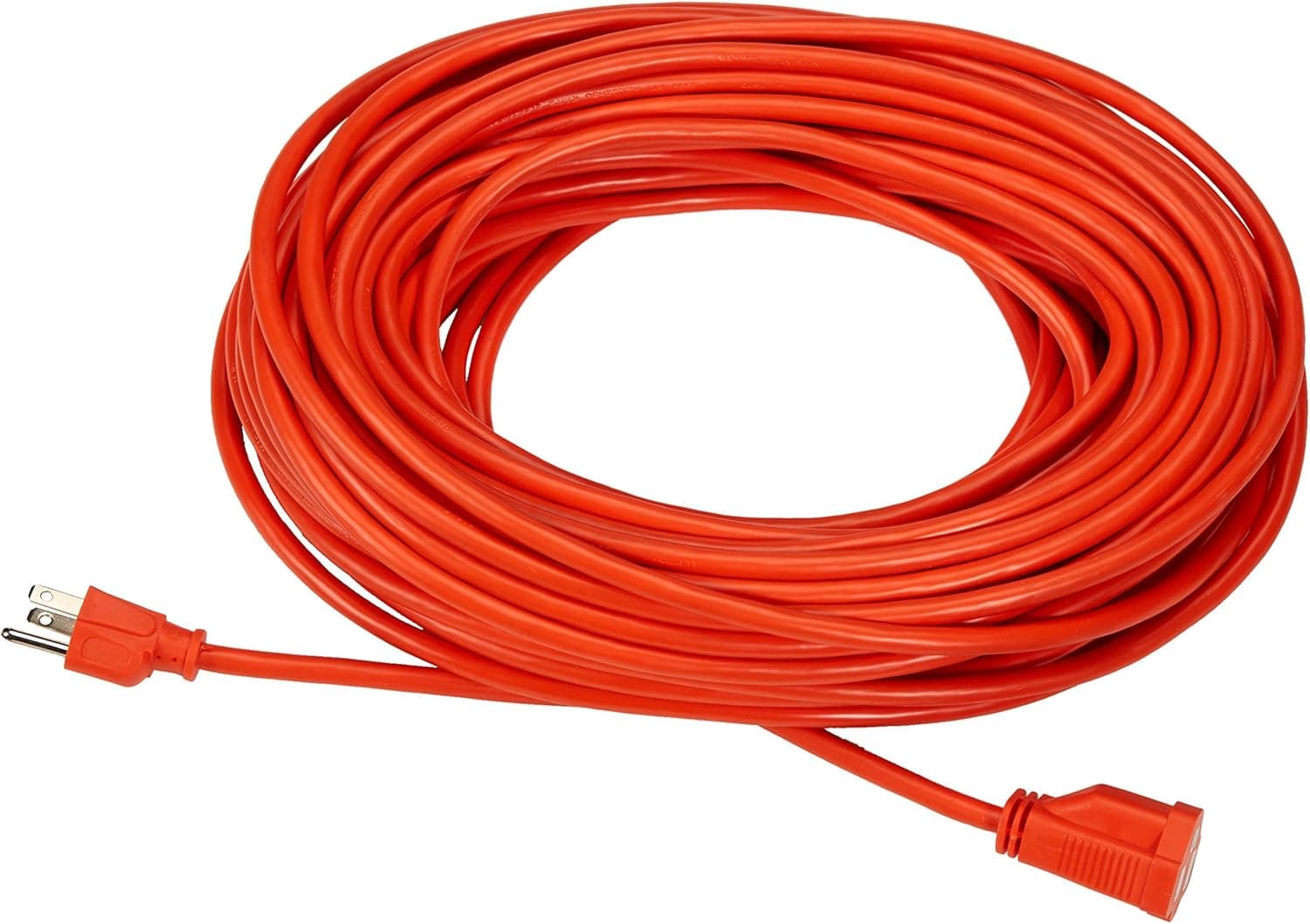 Amazon Basics 100-Foot 3-Prong Vinyl Indoor/Outdoor Extension Cord - 10 Amps, 1250 Watts, 125 VAC - Orange