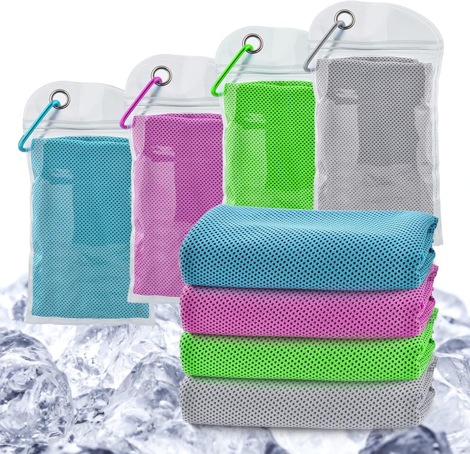 Cooling Towel 4 Pack (40”×12”),Cooling Towels for Neck and Face,Soft Breathable Microfiber Cooling Neck Towel for Disney Yoga,Golf, Gym,Camping,Running, Hot Weather Accessories Ice Towel