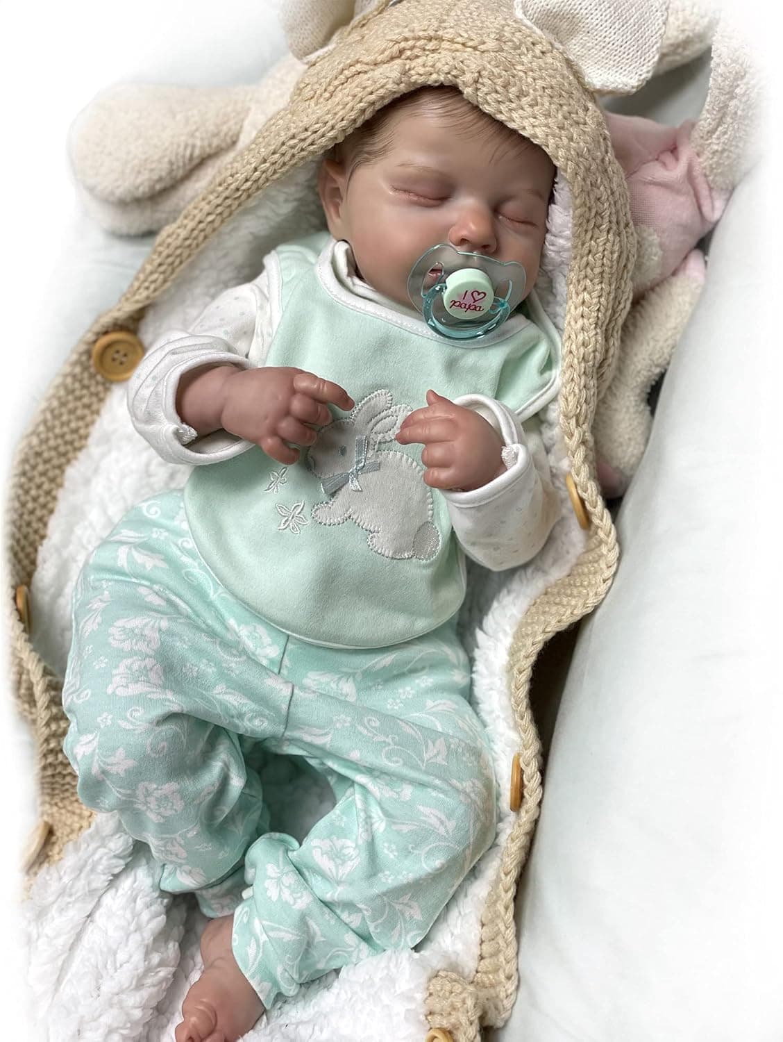 Adolly Gallery 20 Inch Lifelike Reborn Baby Doll Soft Silicone Vinyl Reborn Toddlers Soft Cloth Body Gifts for Newborn Babies Name Eli