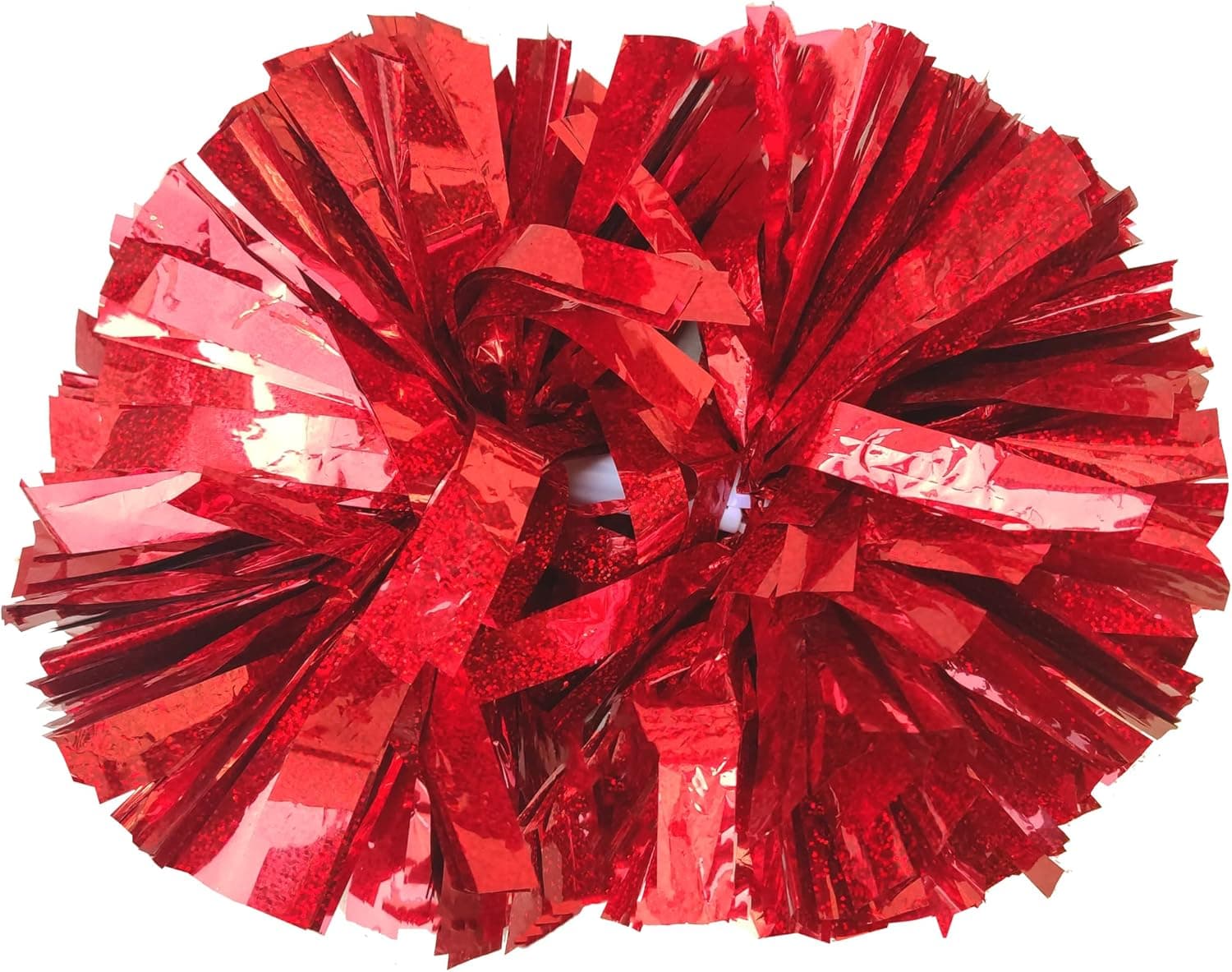 FUENGJI Cheerleader Pom Poms 2 Pack Sports Dance Cheering Plastic Metallic Cheerleading Pom Poms for Kids Adults Team Spirit