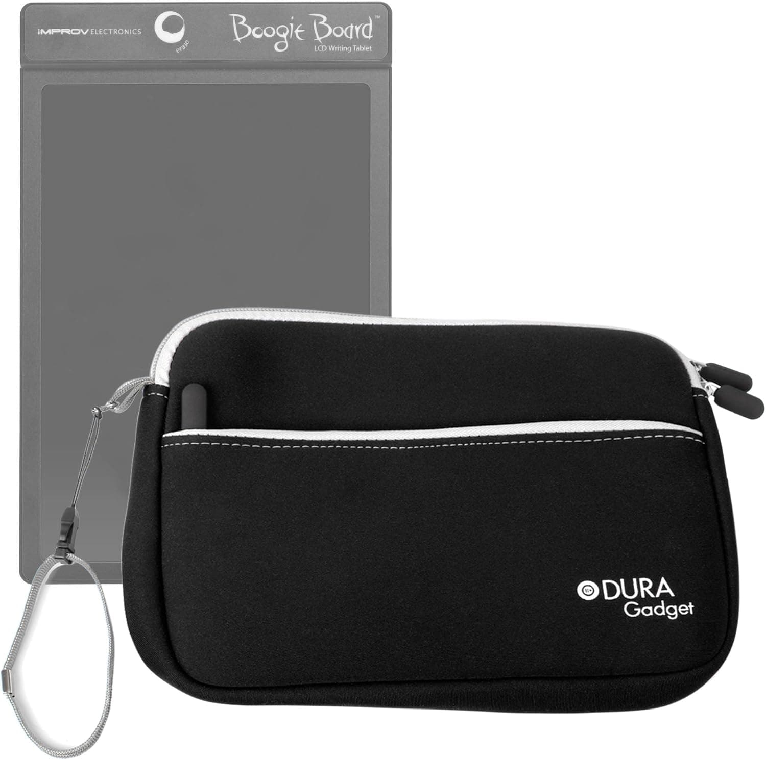 Protective Neoprene Carry Case for Boogie Board 8.5 Inch, Boogie Board JOT 8.5 Inch Writing Tablet & Personal Organiser with Front Zip Pocket_US (Black)