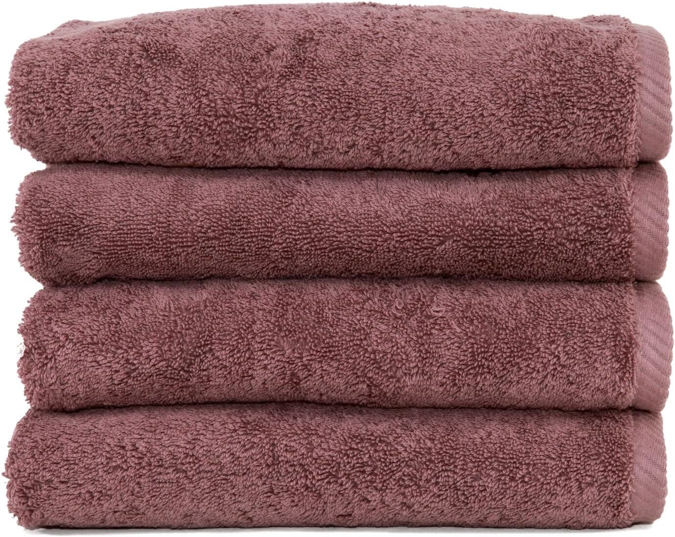 Linum Home Textiles Soft Twist Premium Authentic Soft 100% Turkish Cotton Luxury Hotel Collection Hand Towel, Set of 4, Sugar Plum