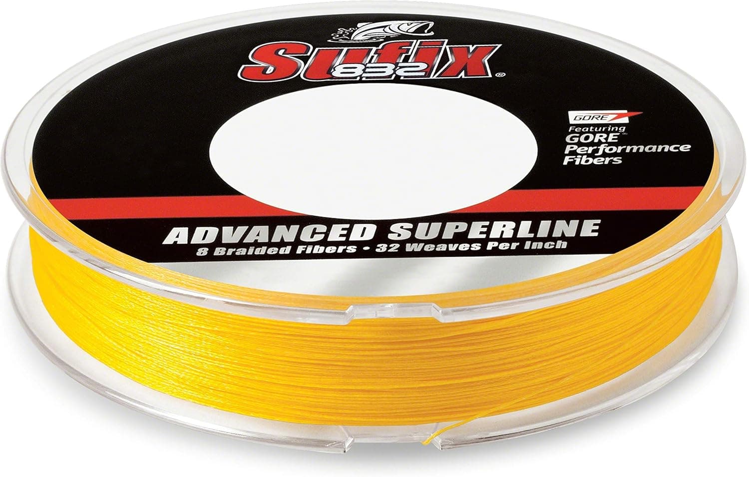 Sufix, 832 Advanced Superline, 8 lbs Tested, 0.007" Diameter, 300 Yards, Hi Vis Yellow (660-108Y)