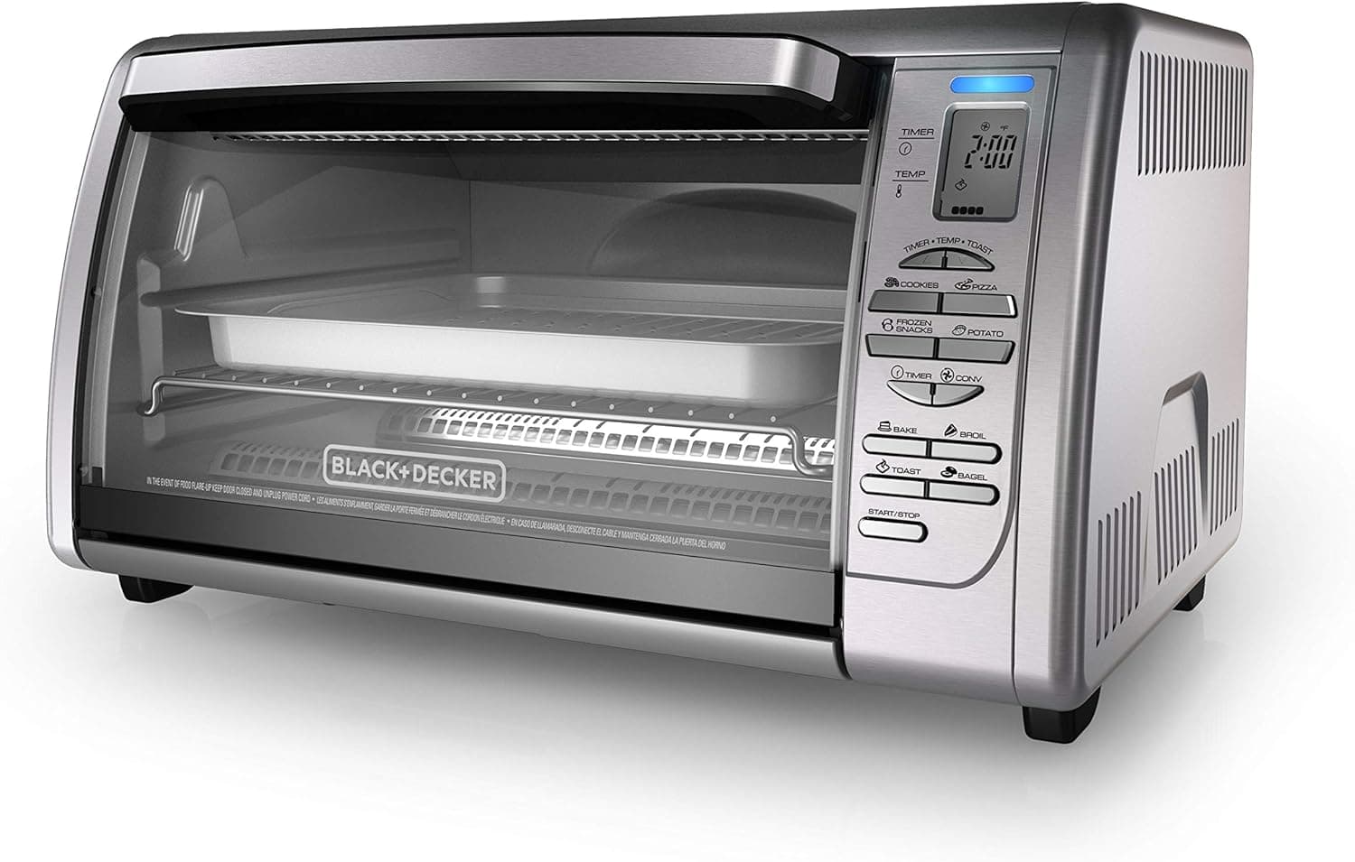 BLACK+DECKER 02648008504 Countertop Convection Toaster Oven, Silver, CTO6335S