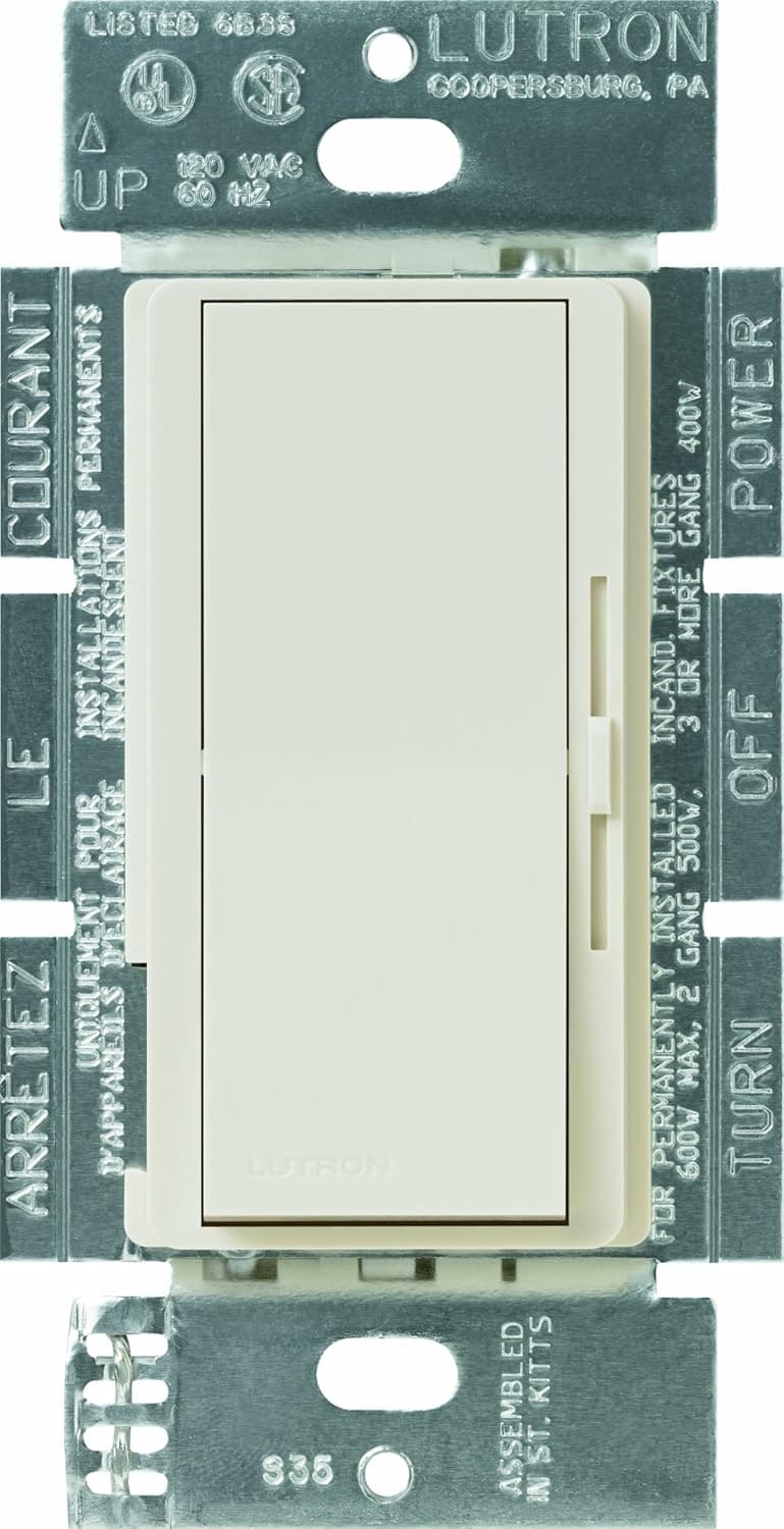 Lutron DVELV-300P-LA Diva 300-watt Single Pole Electronic Low-Voltage Dimmer, Light Almond