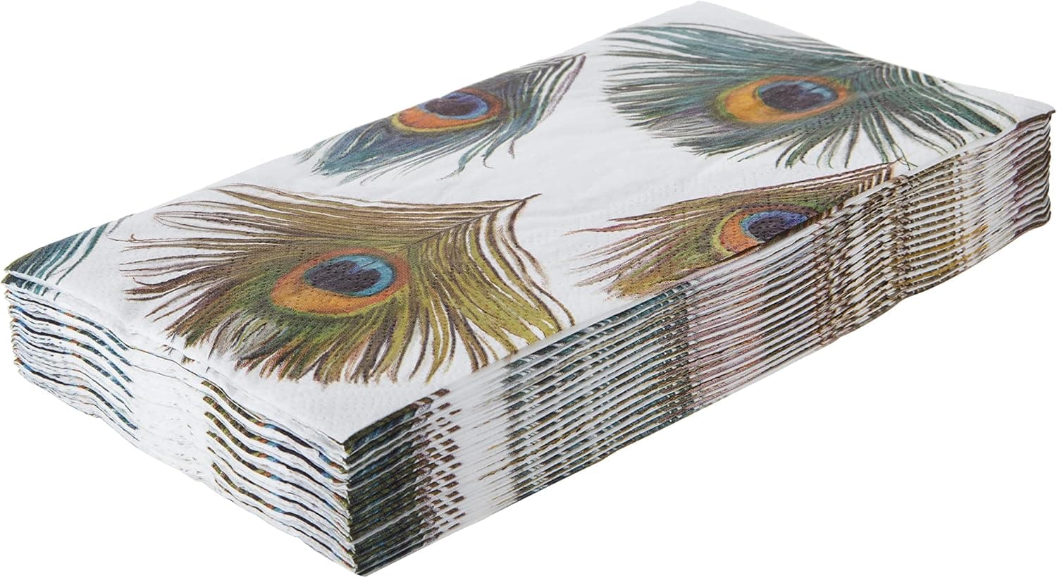 Celebrate the Home Vibrant 3-Ply Paper Guest Towels/Banquet Napkins, Peacock, 16-Count