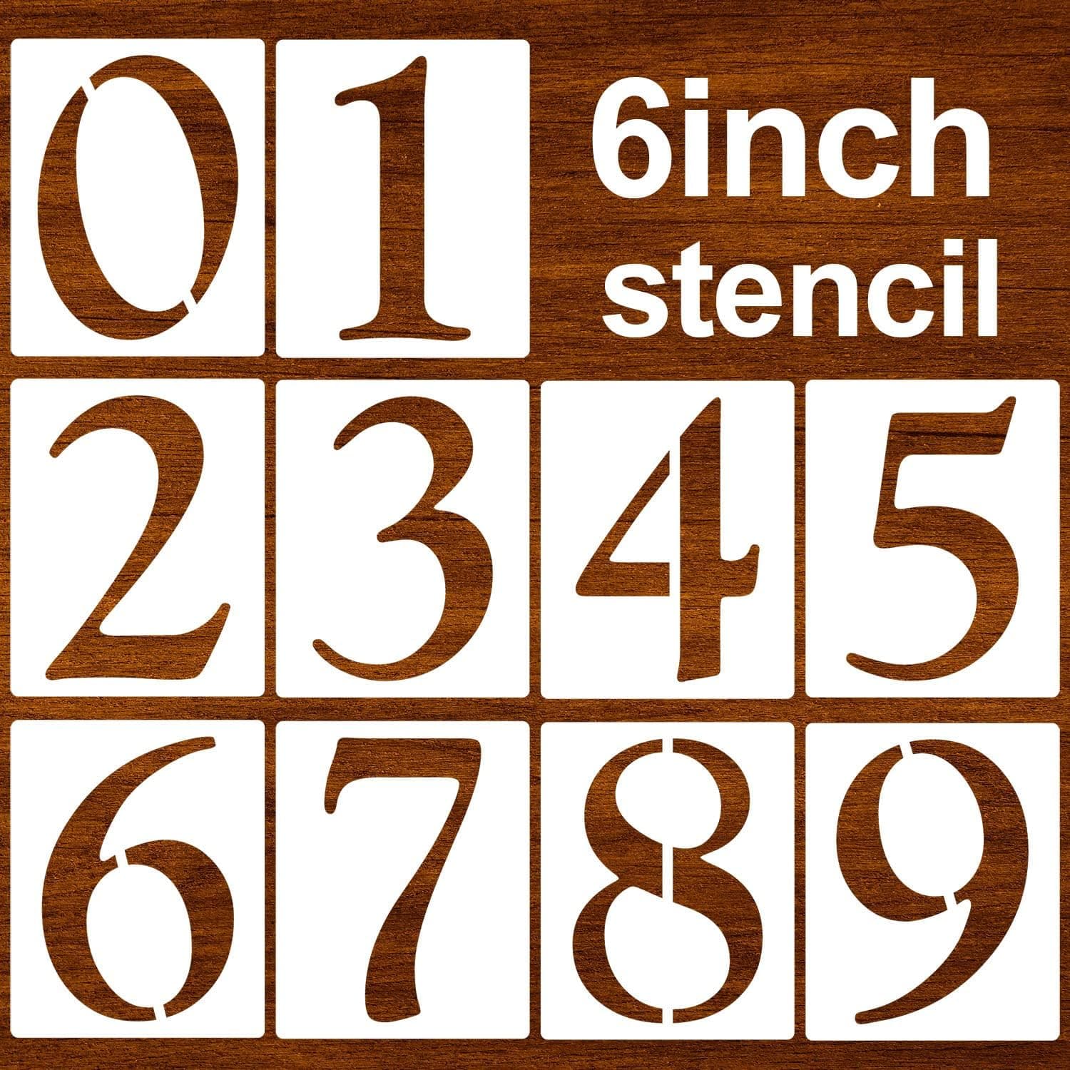 House Number Stencils 6inch Address Number Stencil Durable Stencils for Painting on Wood Wall Rock Cake Fabric