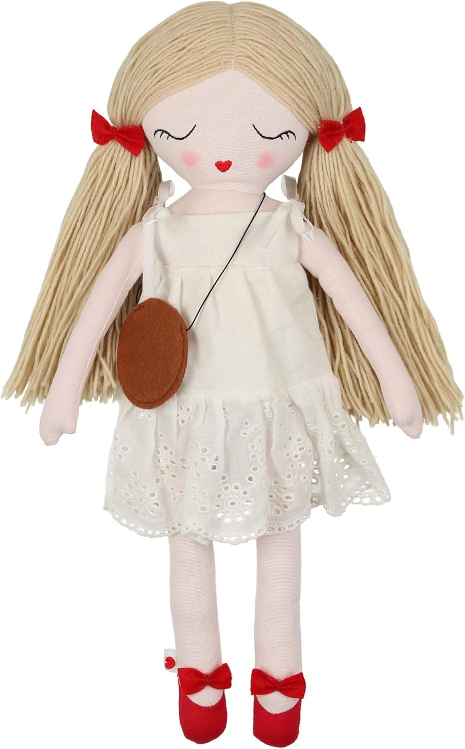 Hearts of Yarn Mila Plush Handmade Doll for Girls Soft Cuddle Toy for Toddlers, Infants & Babies 19 inches Tall Extra Large, Handmade First Baby Doll Cute Nursery Room Decor