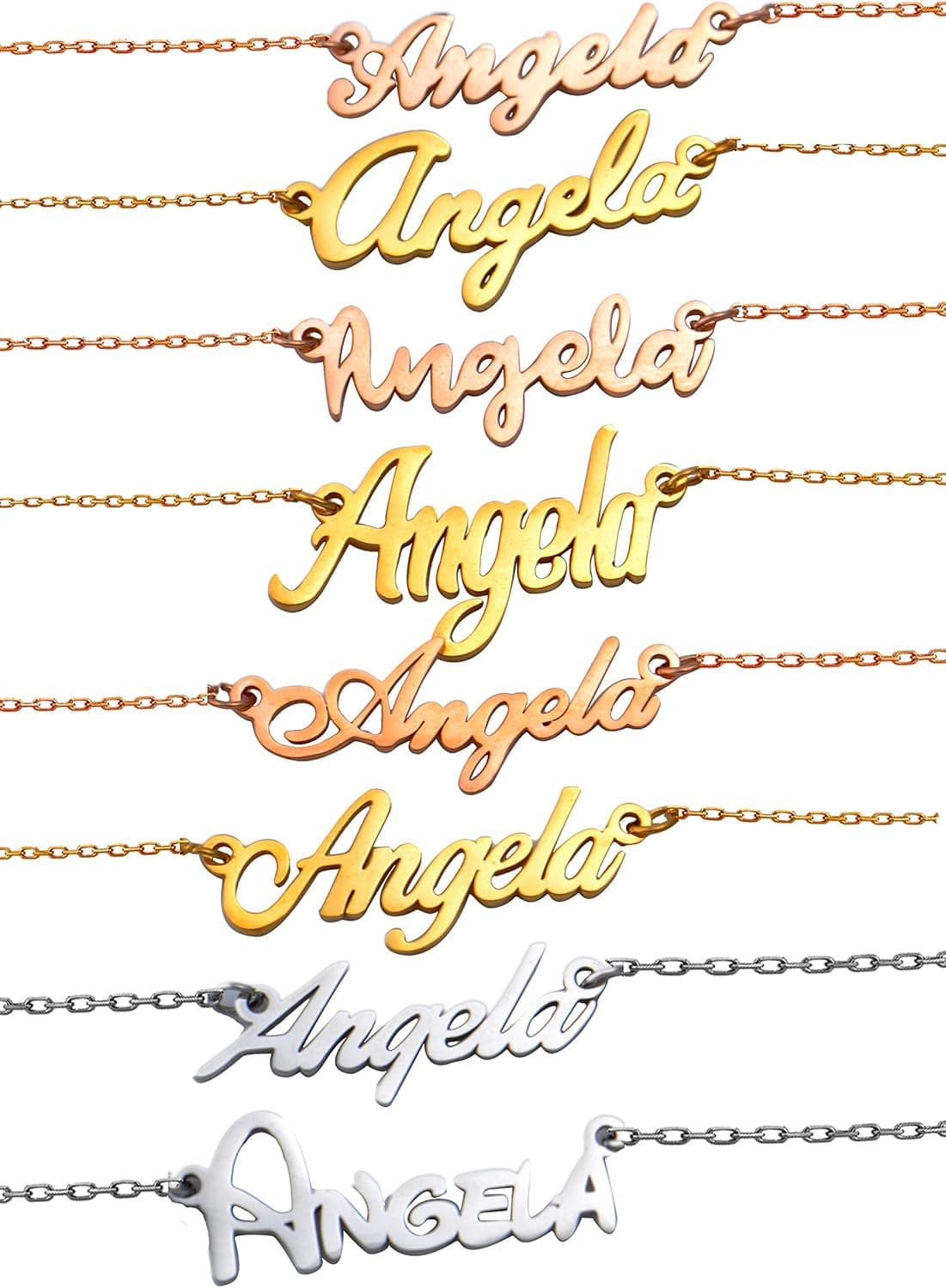 HUAN XUN Personalized Customized Name Initial Necklace Monogrammed Words Girl's Jewelry