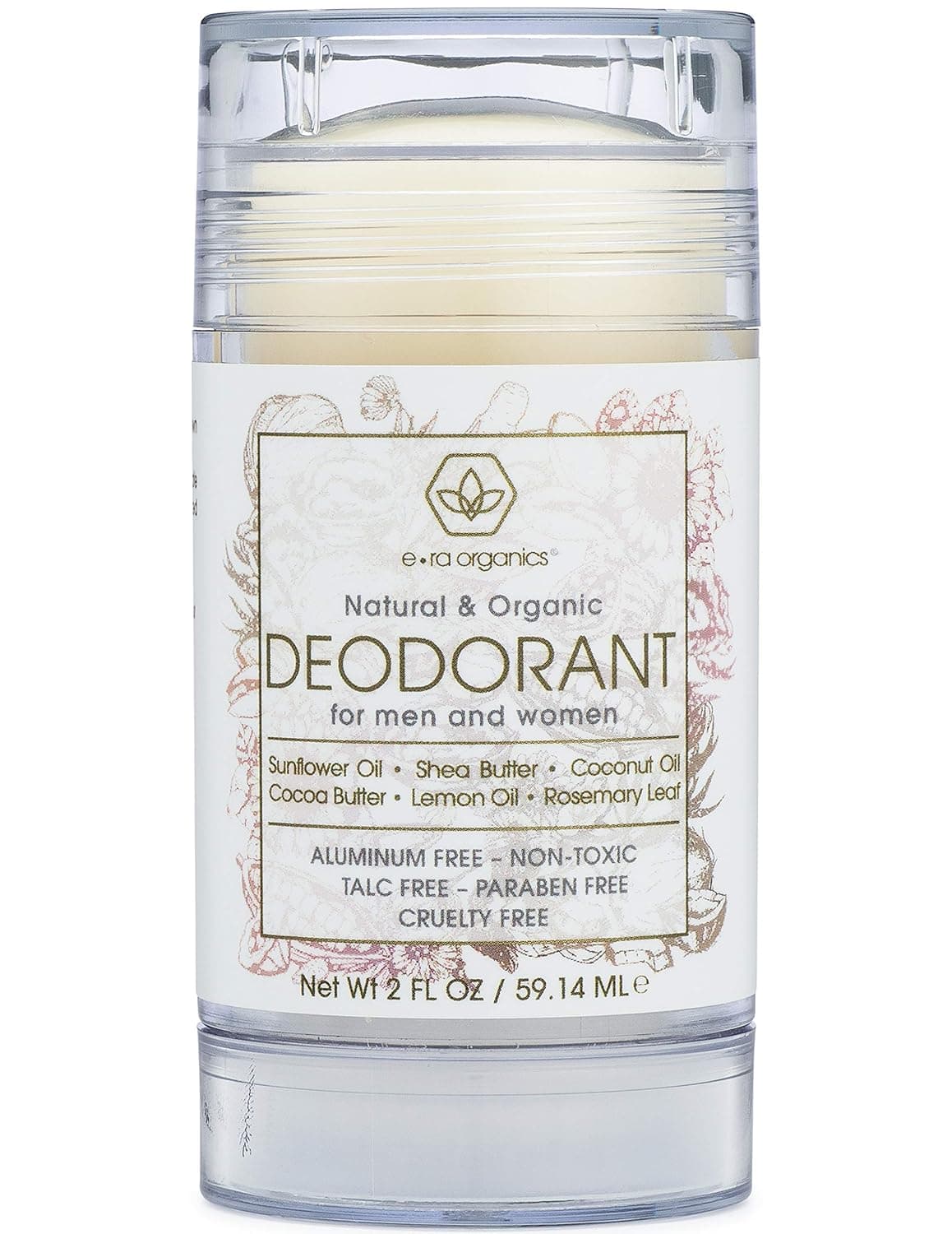 Aluminum Free Deodorant for Men & Women – Non-Toxic Natural & Organic Formula With Coconut Oil, Shea Butter, Rosemary, Ginger Root & More for Healthier, Softer Skin 2oz Era-Organics