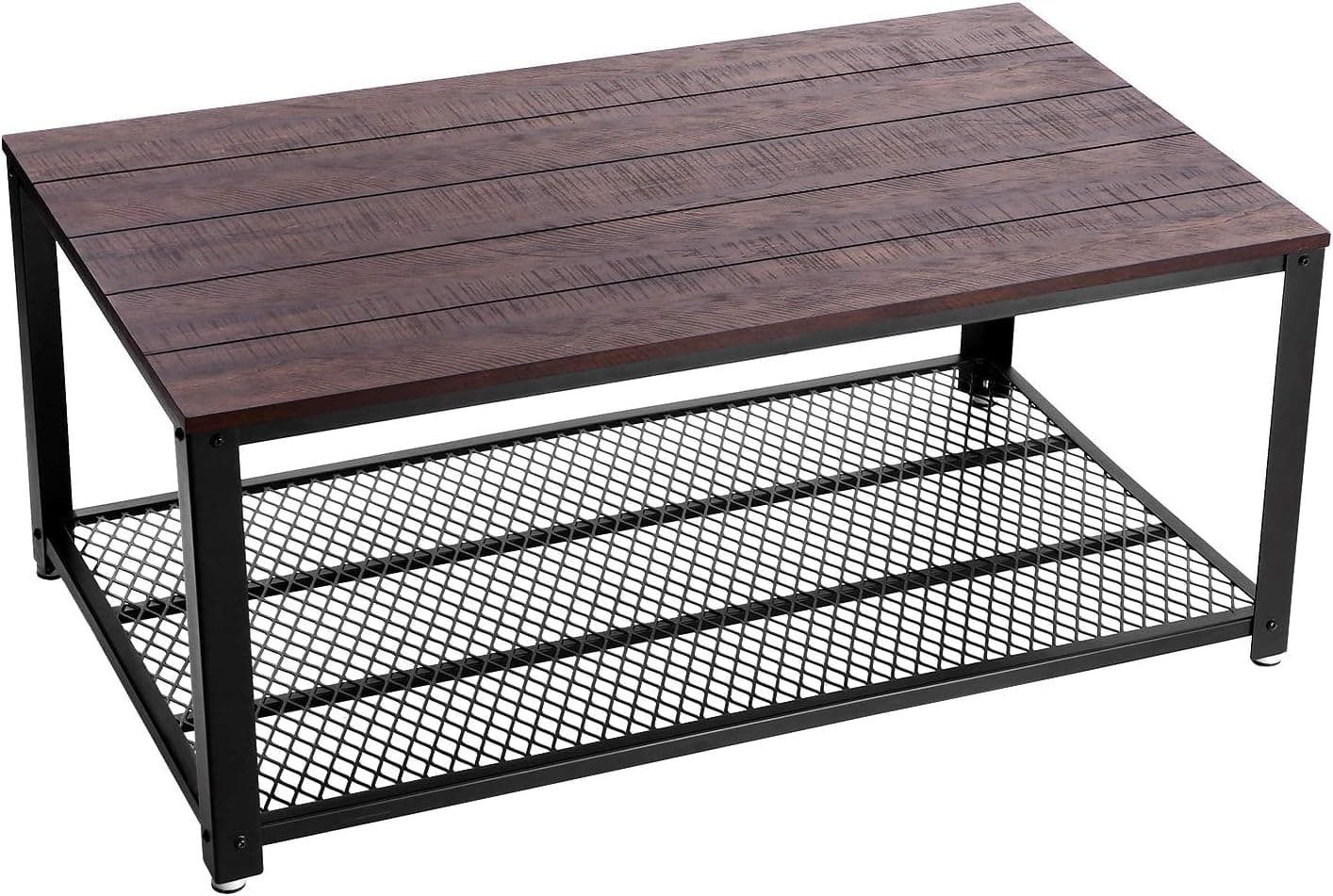 VASAGLE Coffee Table with Storage Shelf for Living Room, Industrial Design with Metal Frame, Easy Assembly ULCT61BF