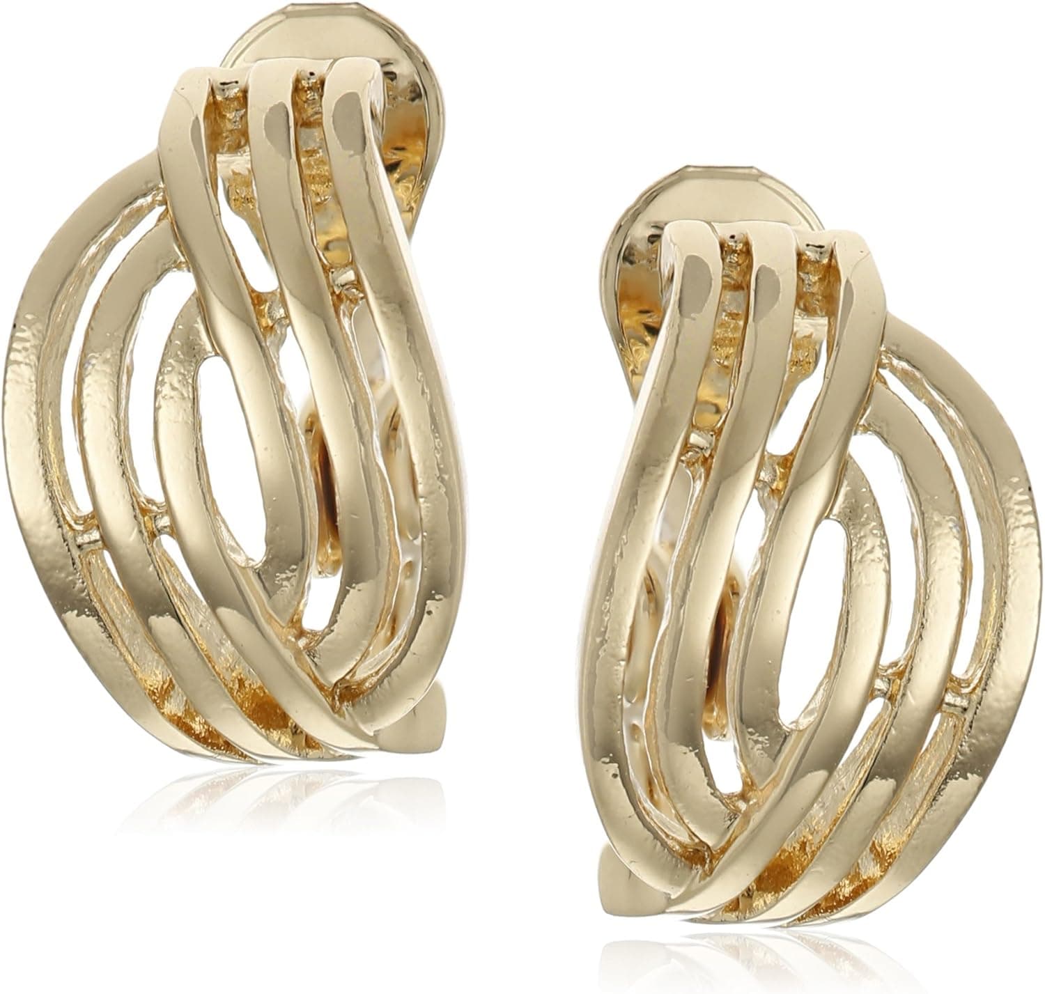 Anne Klein "Endless Clips" Open-Weave Button Clip-On Earrings