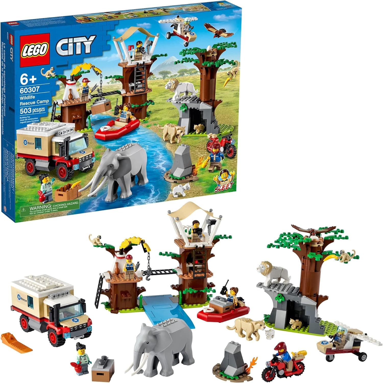 LEGO City Wildlife Rescue Camp 60307 Building Kit; Animal Playset; Top Toy for Kids Aged 6 and Up; New 2021 (503 Pieces)