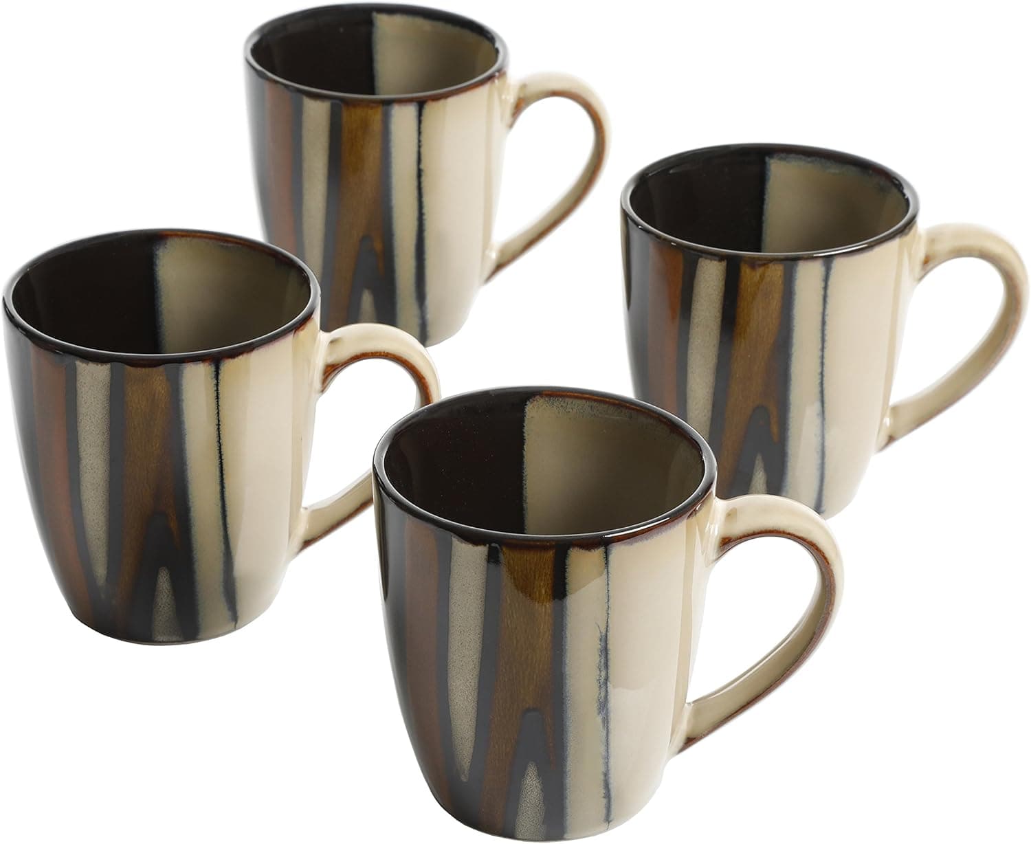 Gibson Elite Matrice Red Mug Set Reactive Glaze & Handpainted Stoneware, One Size, Multi color