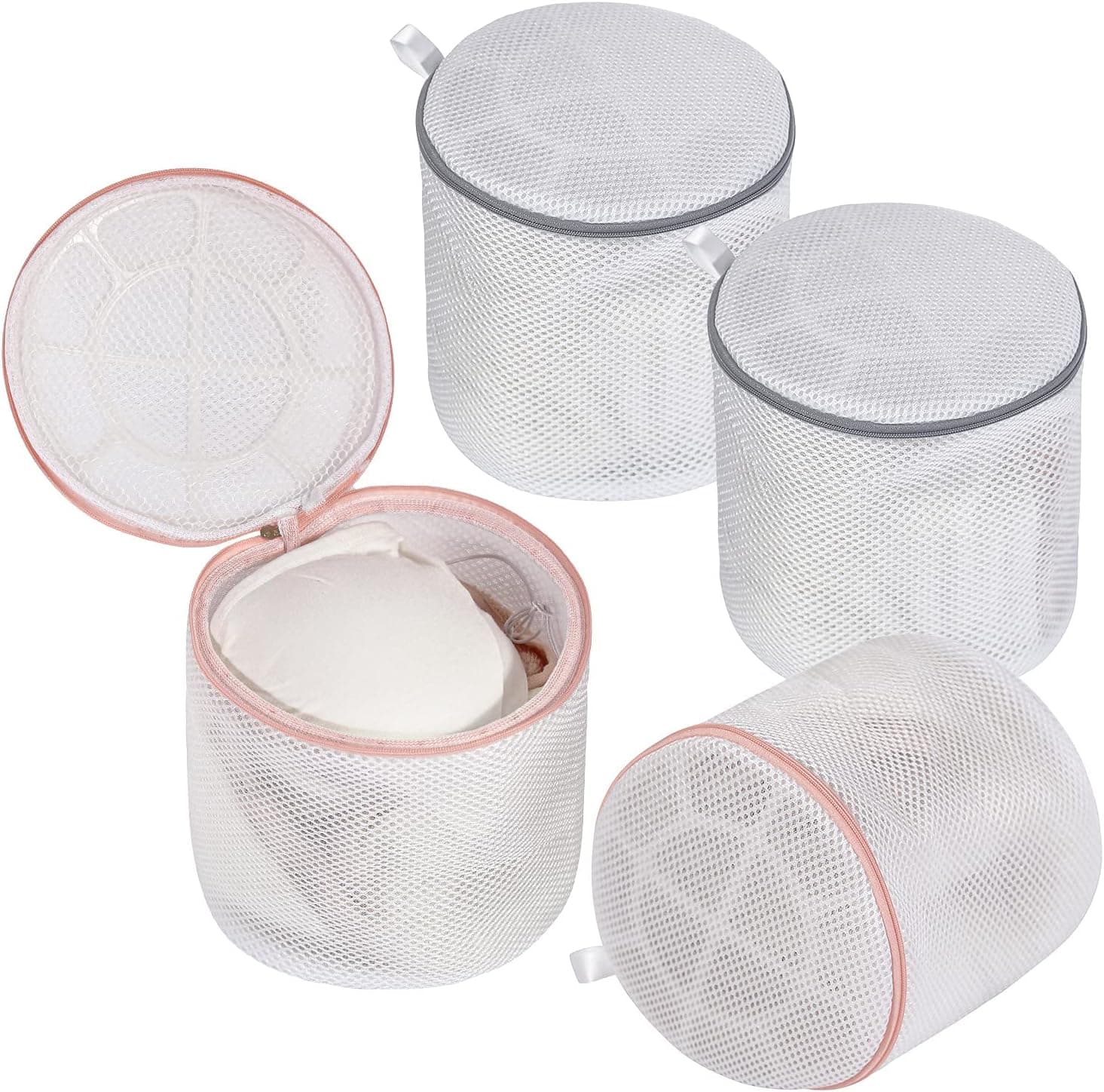 MARMINS 4 Pack Bra Washing Bags for Laundry, 7 x 7 Inches Bra Bags for Washing Machine, Lingerie Bags for Laundry (Thickened Sandwich Fabric)