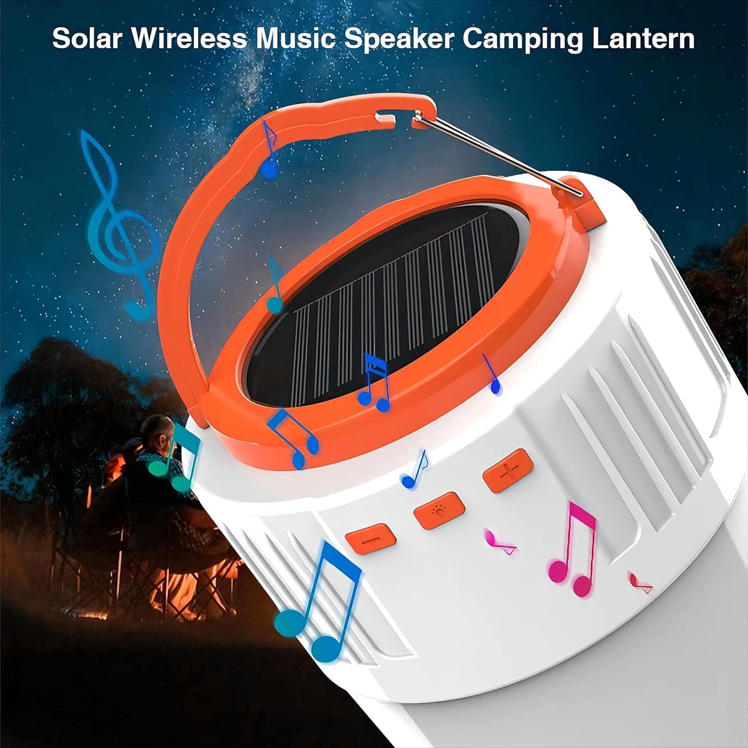 TISUNTECH Solar Camping Lanterns for Power outages, Bluetooth Music Speaker, Solar Lantern, Rechargeable LED Camping Lantern, IPX4 Waterproof Tent Light, 2400mAh Battery, USB Phone Charging