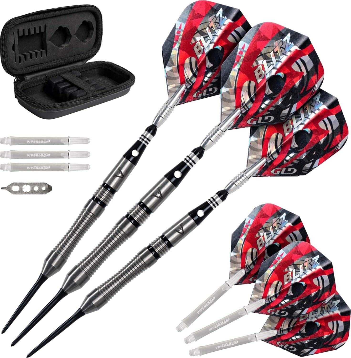 Viper Blitz 95% Tungsten Steel Tip Darts with Storage/Travel Case