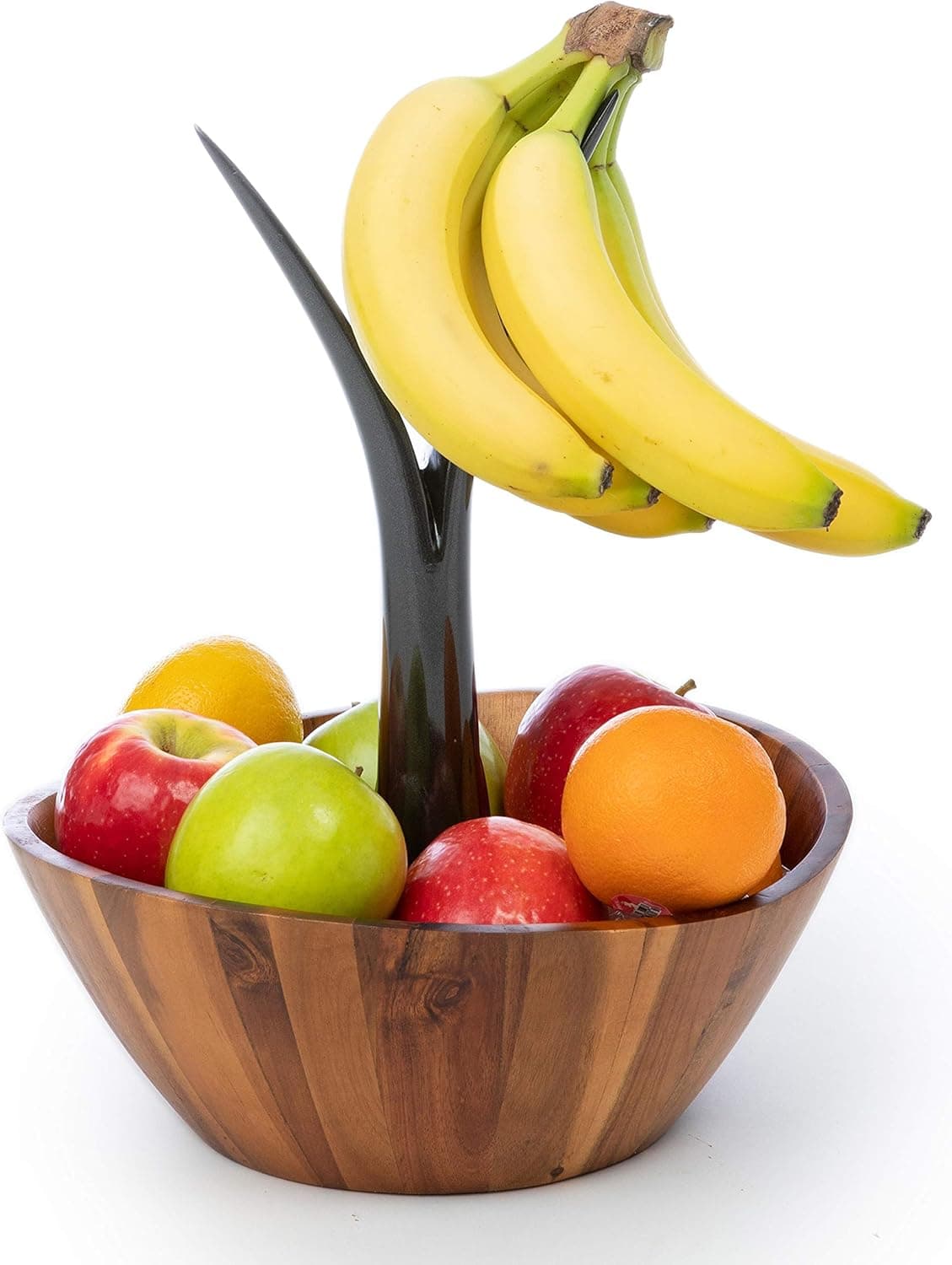 Casa Bellante Acacia Wooden Fruit Bowl (Large w/Holder)