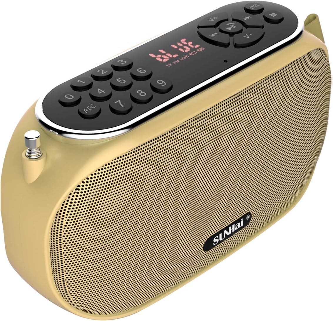 SUNHai Bluetooth Speaker Portable Wireless FM Radios Desktop Speaker J19 with HD Sound,TF,USB Player,USB,AUX Input,Built-in Microphone,Aux Cable,Support Hands-Free Call