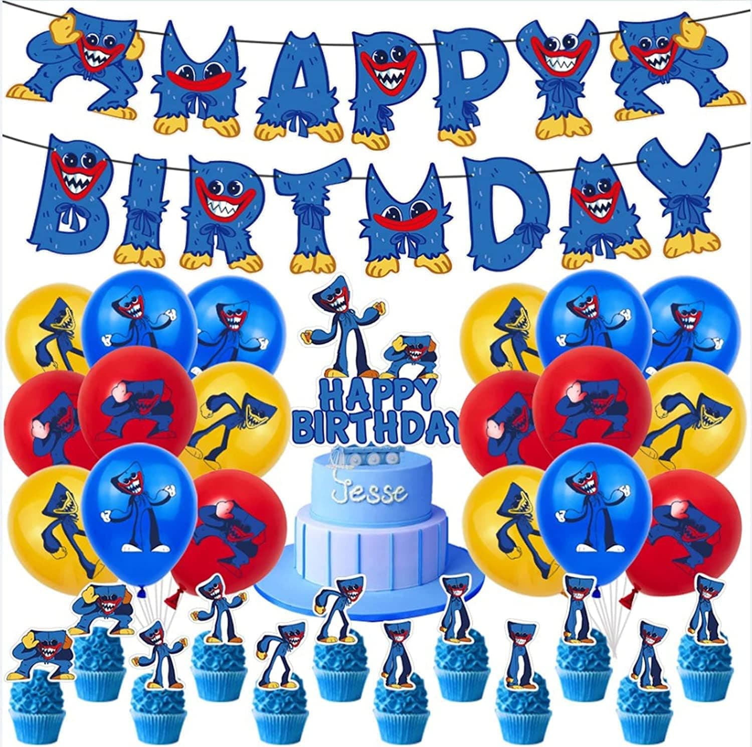 Birthday Supplies, Birthday Party Decorations for Boys and Girls, Birthday Decorations, Include Happy Birthday Banner, Cake Topper, Balloons for Kids