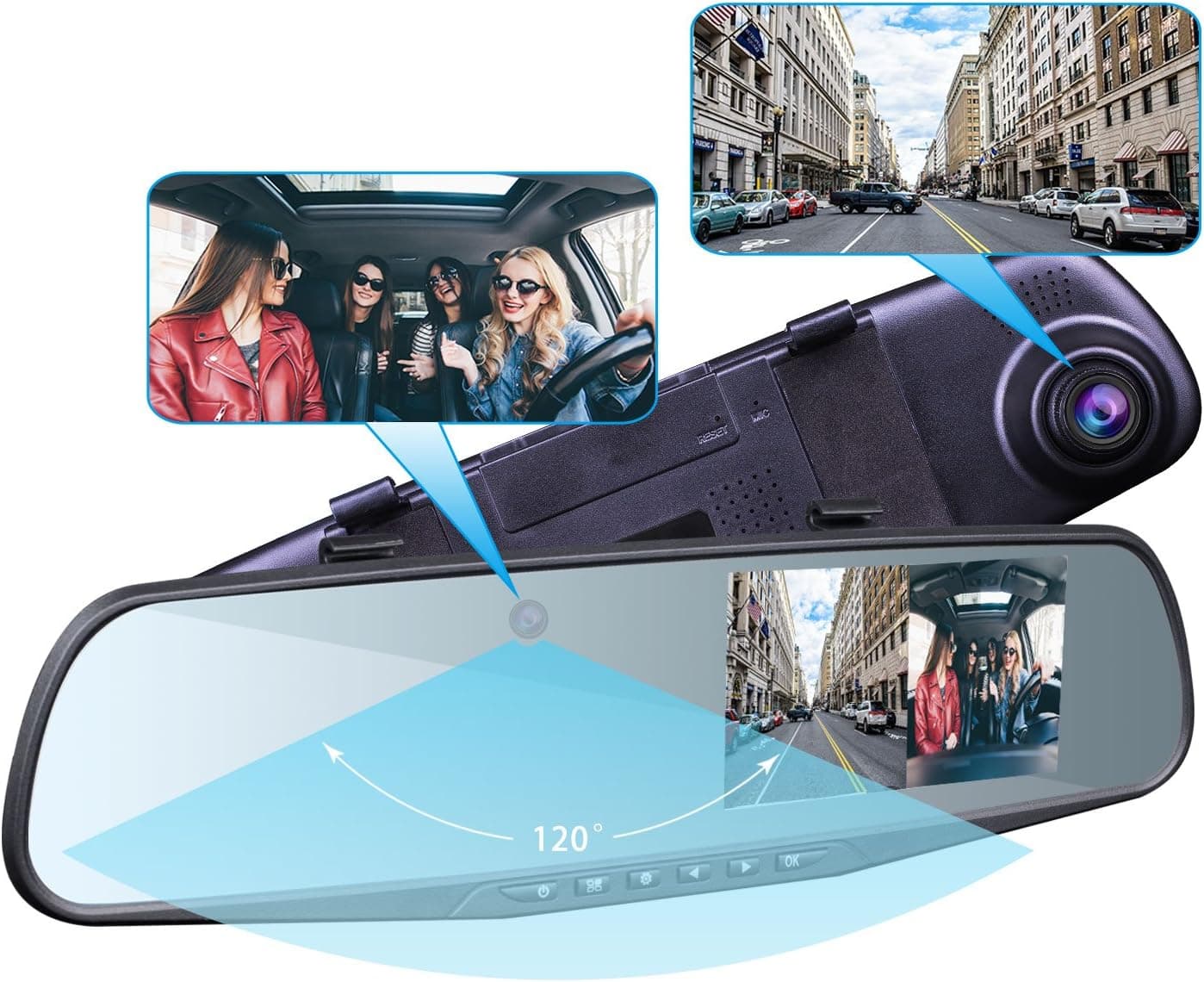 Provision-ISR Hidden Dual Dash Cam, Hidden Interior Mirror Camera and a HD 1080p Front DVR Recorder, Requires One DIY Installation, Exclusive