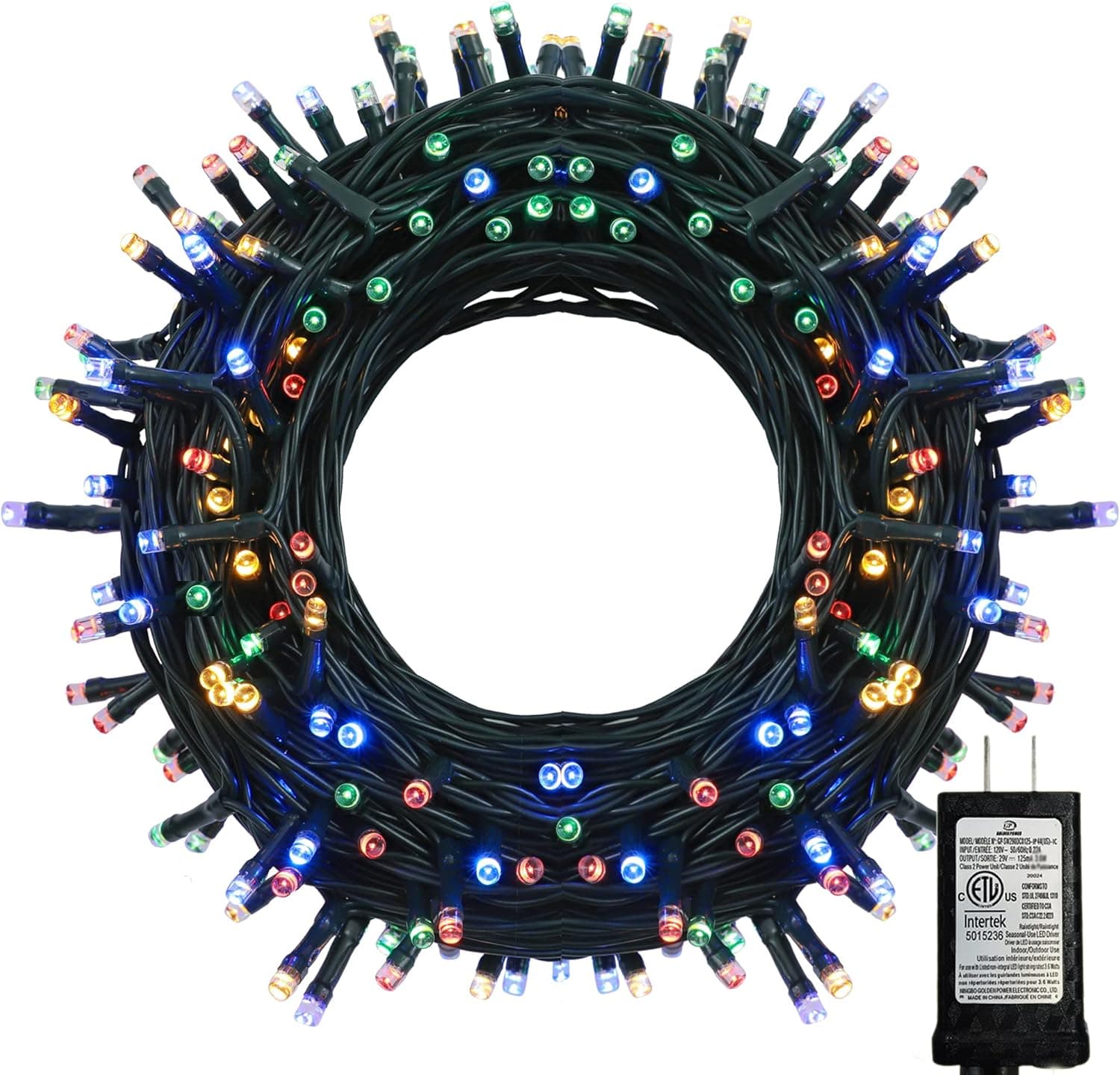 PMS 108FT LED Christmas Lights, Low Voltage Fairy String Lights with 8 Modes, Ideal for Xmax Tree, Garden, Home, Party, Halloween Festival Decor (300 LEDs, Multi-Colored)