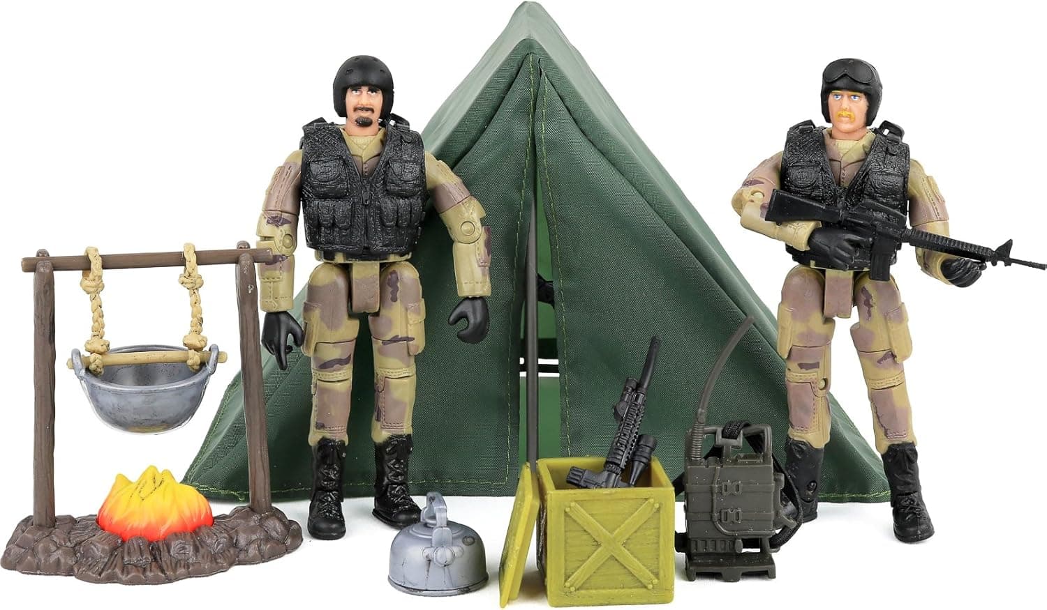 Click N' Play Military Life Camping Set 12 Piece Play Set with Accessories.