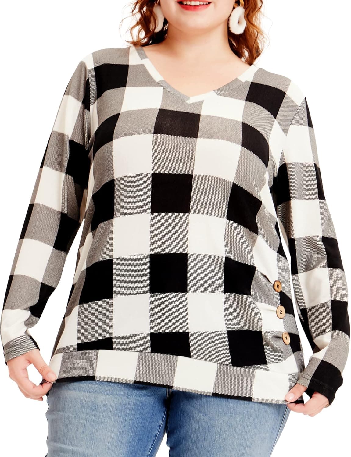 FOREYOND Women Plus Size Blouses Long Sleeve Business Casual Shirts Lace Dressy Tops