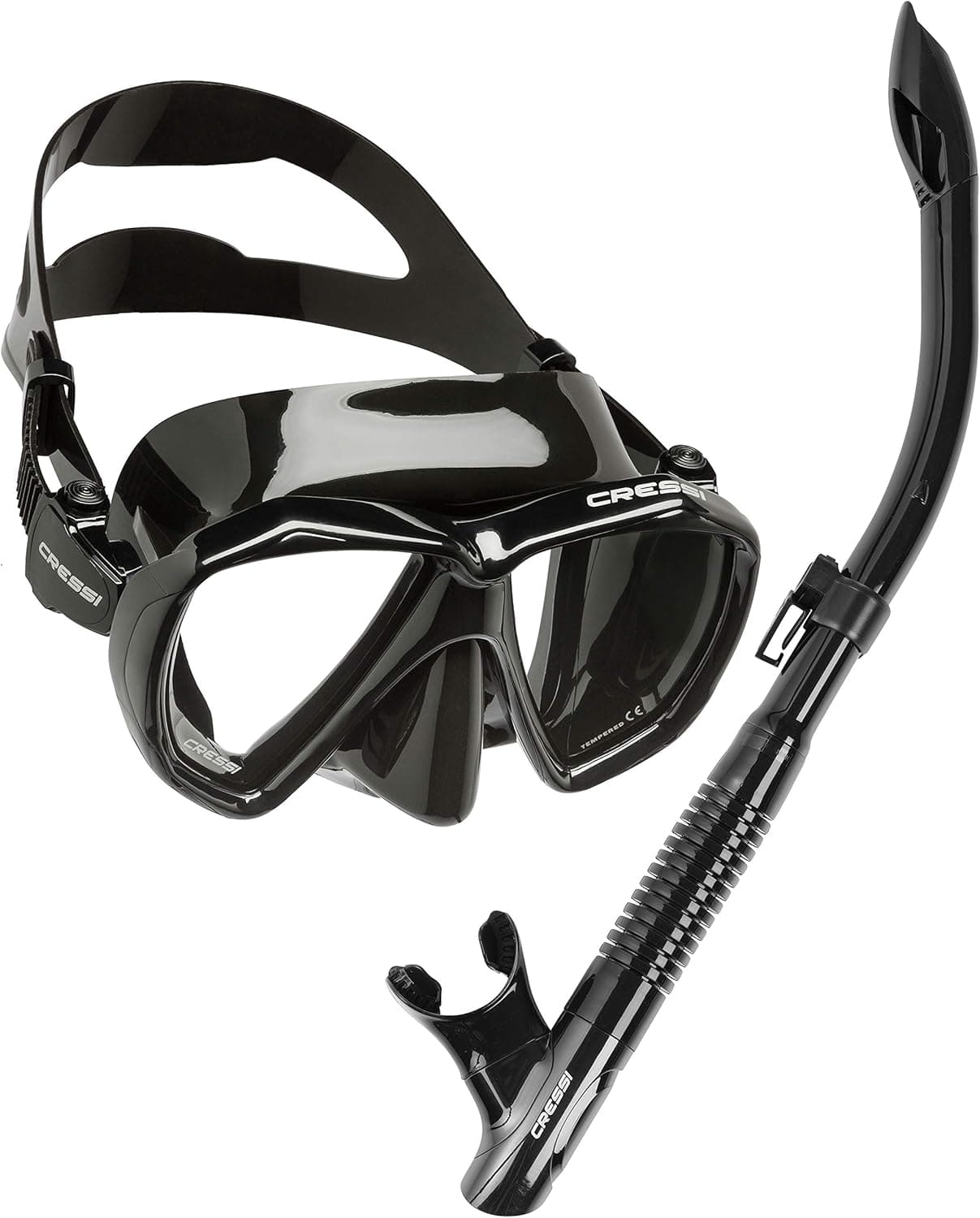 Cressi Adult Snorkeling Kit: Mask + Snorkel, Dual Lens Mask Made of Soft Silicone: Perfect Seal & Perfect Fit - Ranger & Tao: designed in Italy