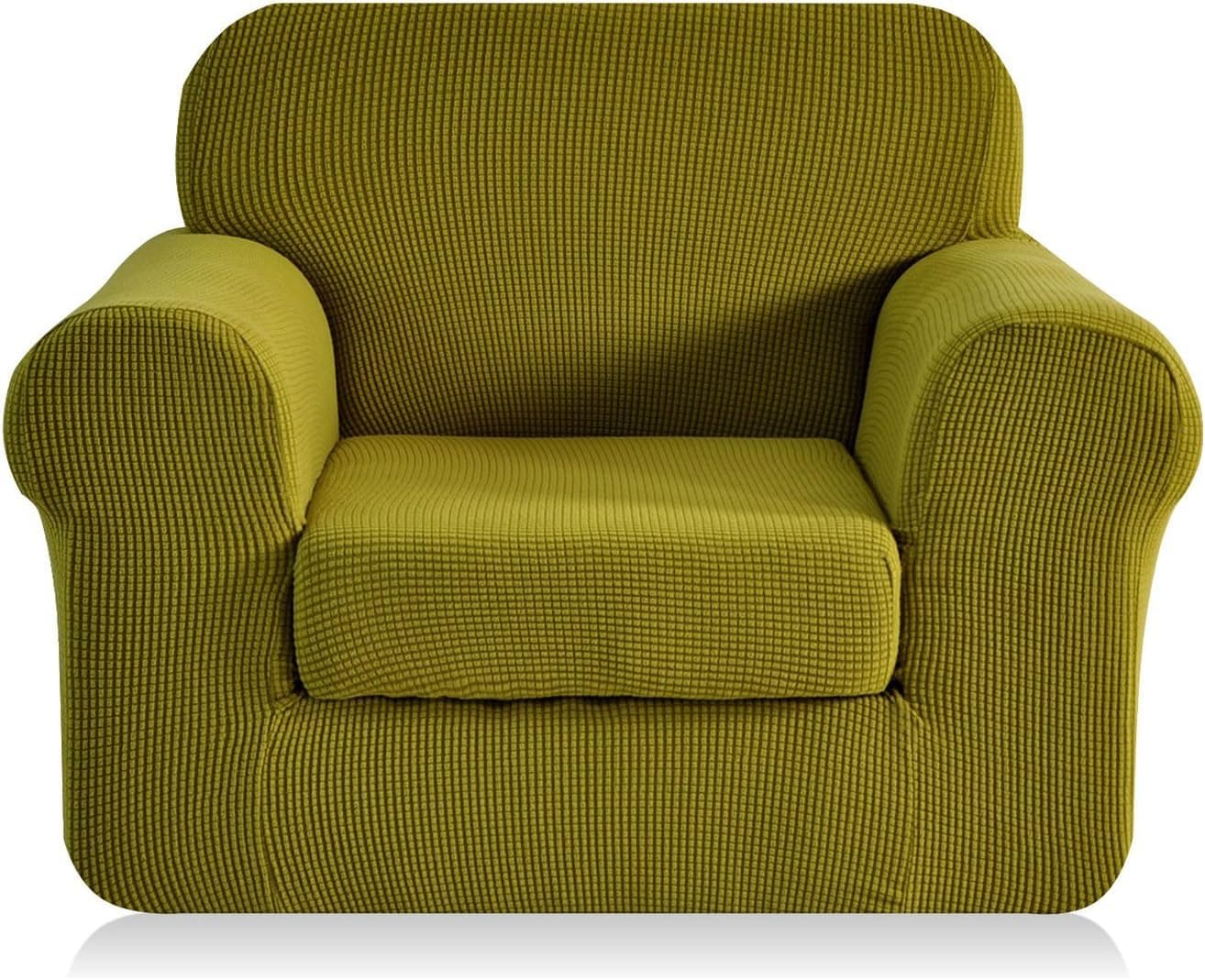 Chunyi 2-Piece Jacquard Polyester Spandex Sofa Slipcover (Chair, Yellow Green)