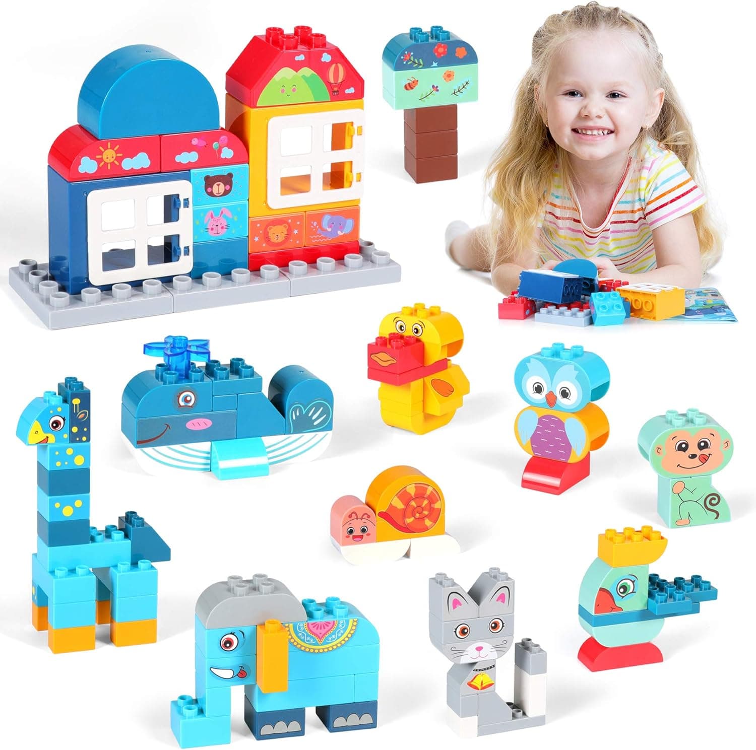 EP EXERCISE N PLAY Large Building Blocks Set for Toddlers STEM Building Toys Educational Construction Building Kit - Intelligent Preschool Toys for 3 4 5 6 Year Old Boys Girls Kids (108 PCS )