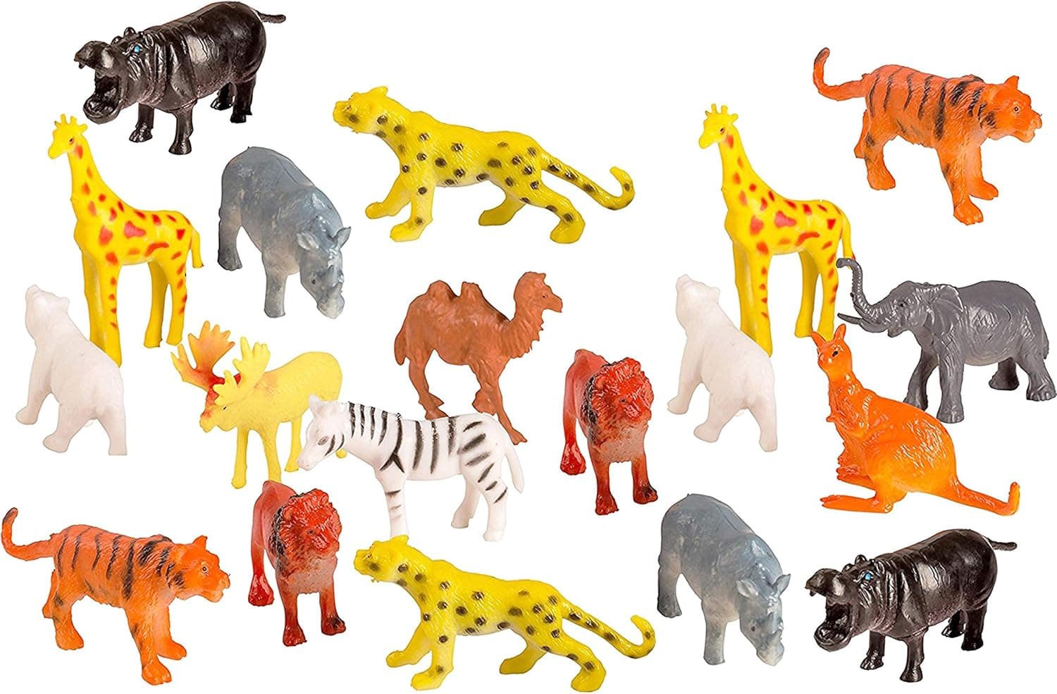 100 Piece Party Pack Mini Wild Jungle Animals - Plastic Mini Educational Jungle Animal Toys - Fun Gift Party Favors