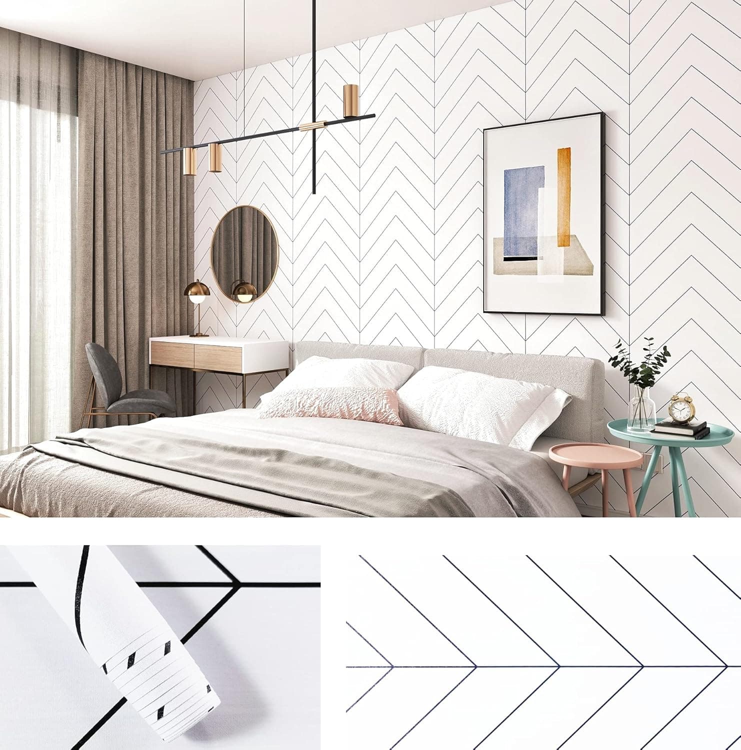 VIOPVERY Contact Paper,17.7"x118" White Wallpaper, Peel and Stick Wall Paper, Waterproof, Easily Removable Self-Adhesive Film Wall Covering for Kitchen Countertop and Cabinet Shelf Liner