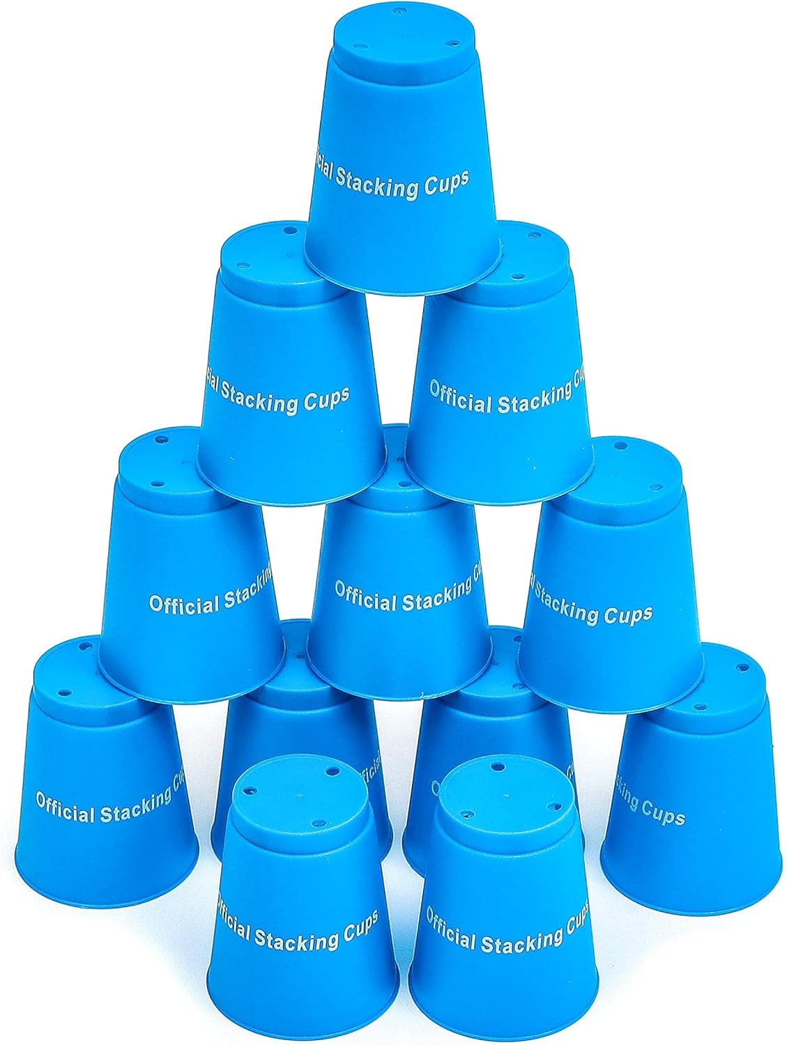 Quick Stack Cups - Set of 12 Sport Stacking Cups - By Trademark Innovations (Blue)