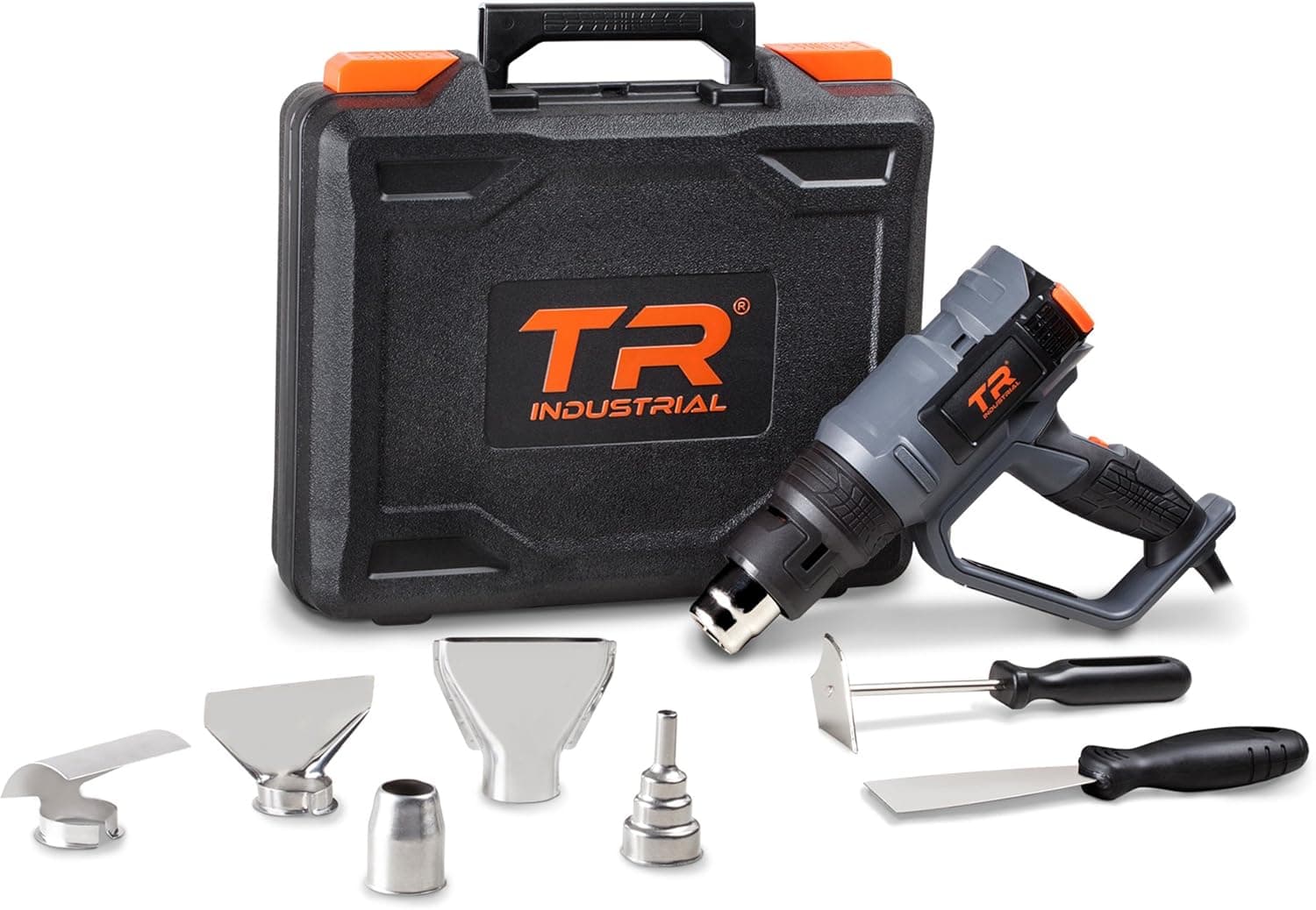TR Industrial 1700W Digital Heat Gun Kit, Digital Controls with Memory Settings, Large LCD Display