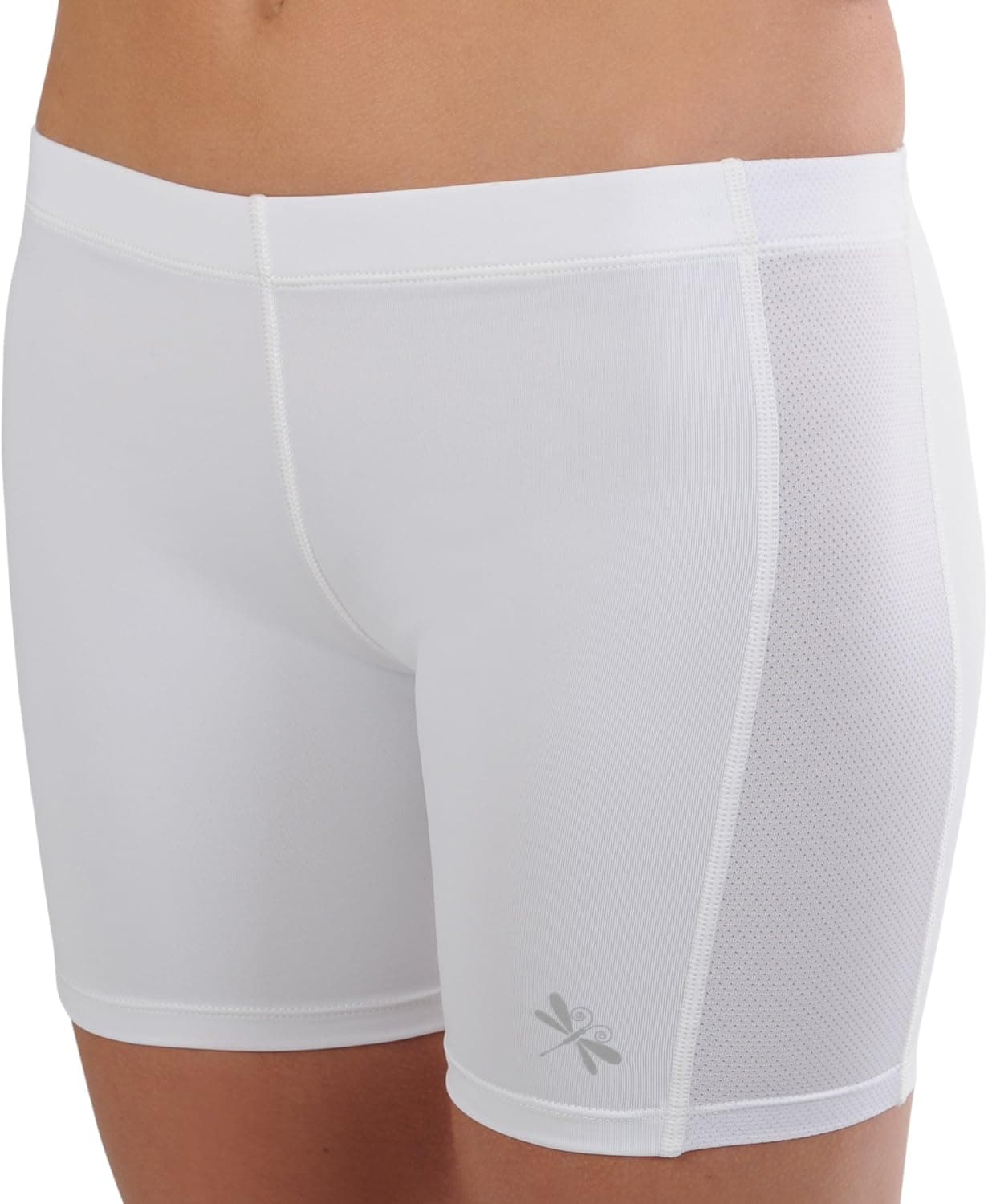Dragonwing girlgear Girls’ 5.5 Inch Inseam Low Rise Performance Spandex Compression Workout Shorts White