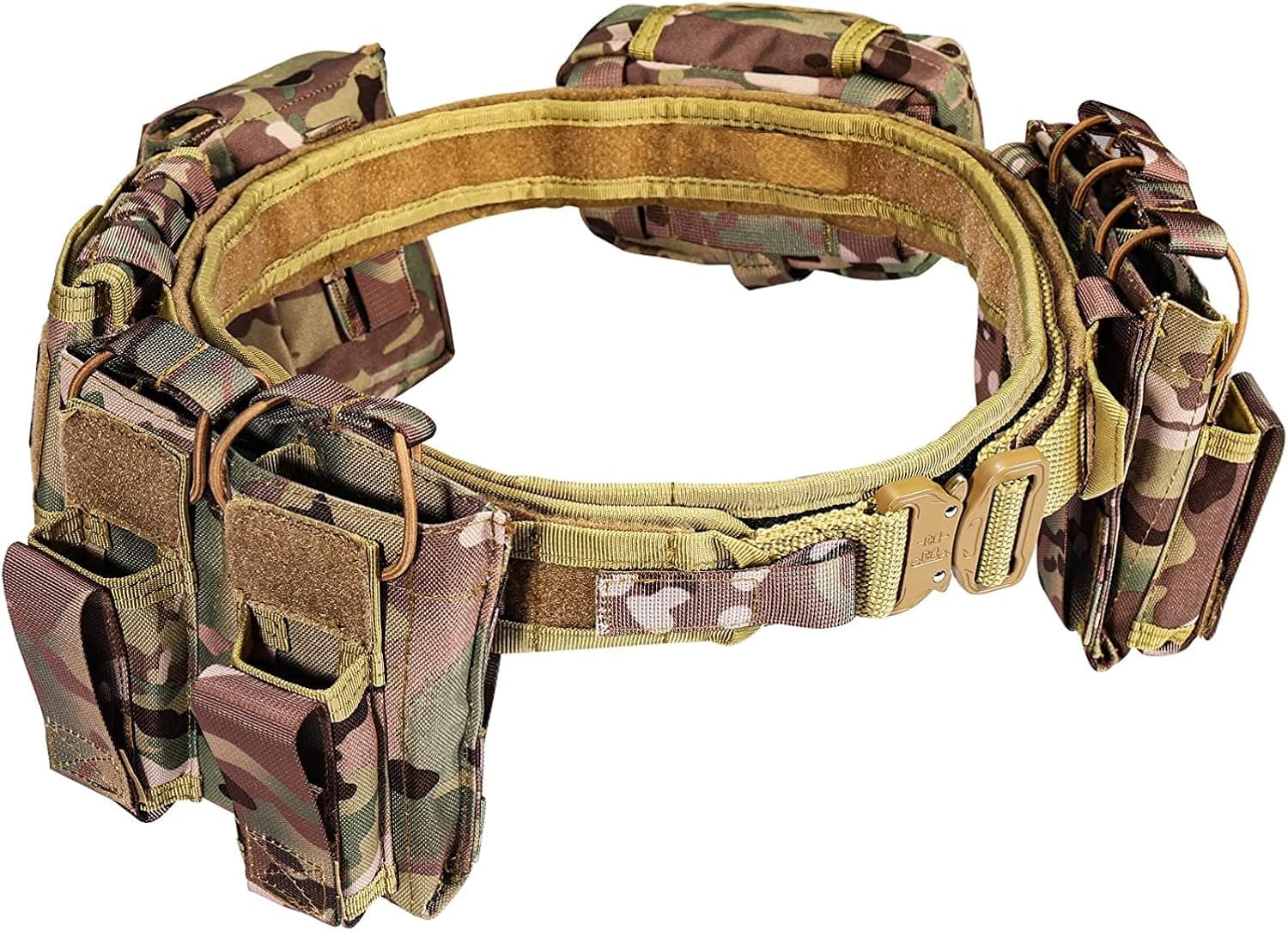 BOMTURN Battle Belt Tactical Belts Men: Upgrade Extended Duty Belts Law Enforcement Utility Belt Police Nylon Belt Set 7pcs