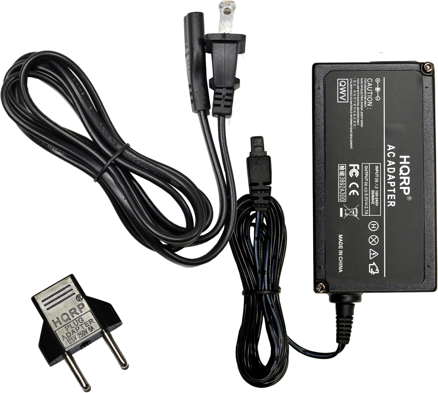 HQRP Replacement CA-560 AC Adapter/Power Supply Compatible with Canon ZR10, ZR20, ZR25MC, ZR30MC, ZR40, ZR45MC, ZR50MC Digital Camcorder - (incl. USA Plug & Euro Adapter)