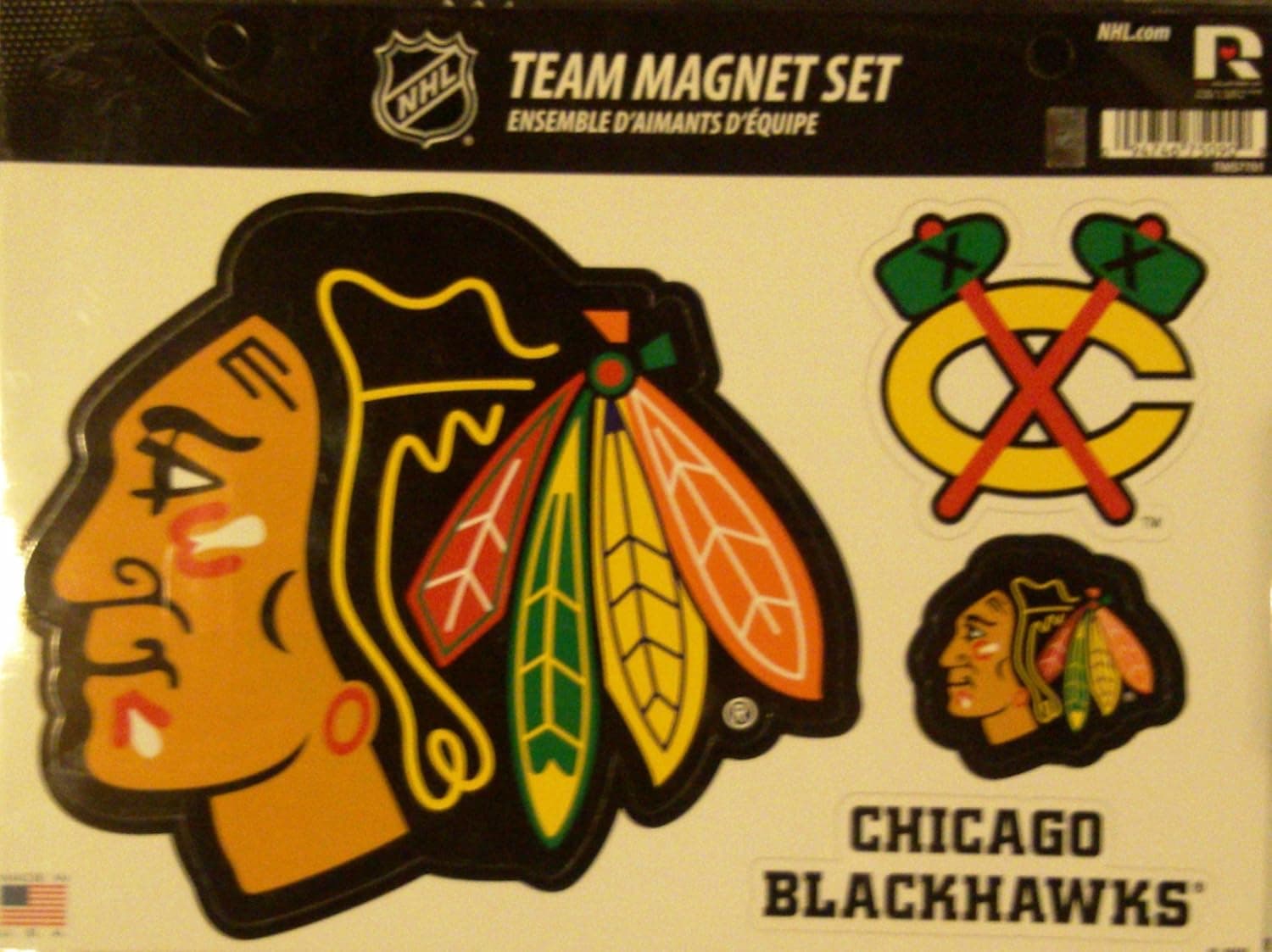 Rico NHL Blackhawks Team Magnet Sheet, 9" x 5" x 0.2", Team Logo