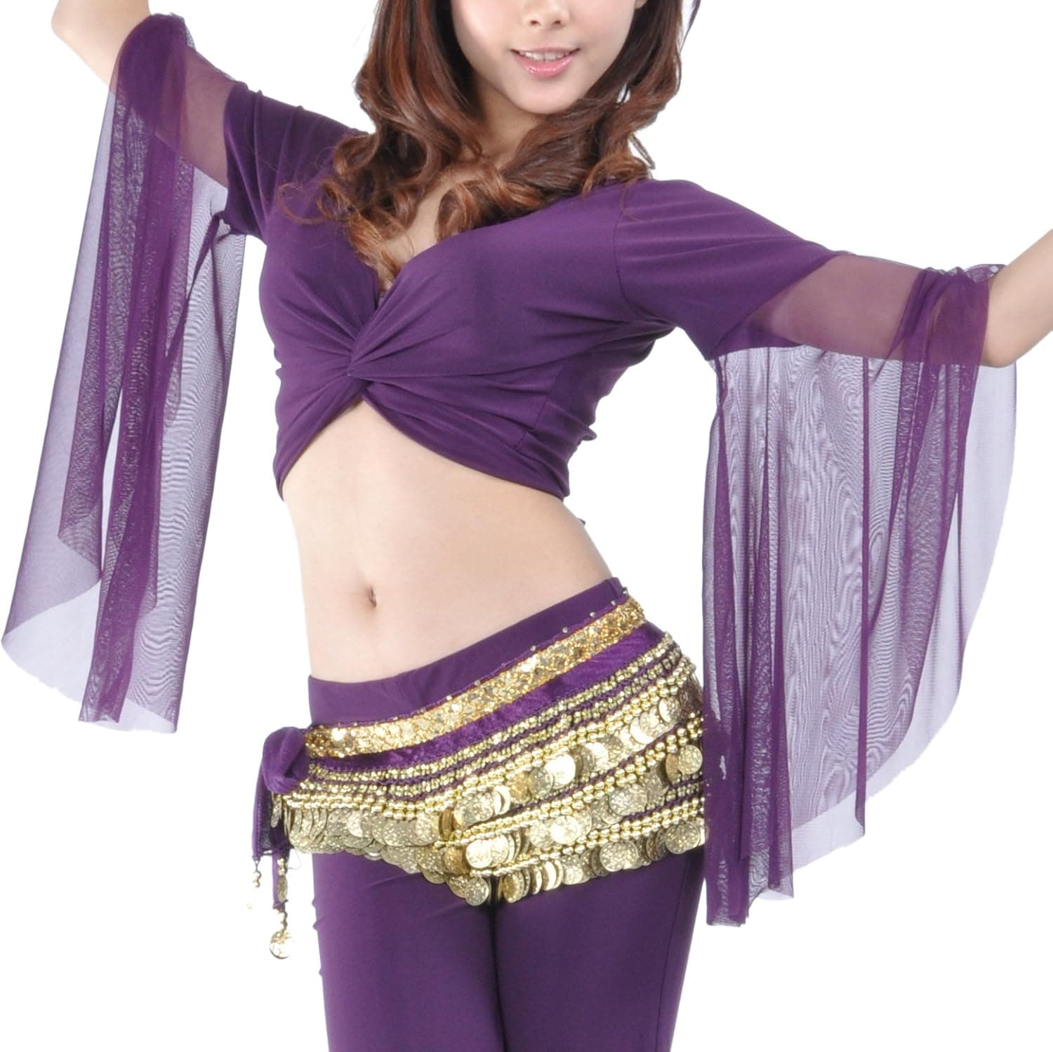 AKEfit BellyLady Flevado Tribal rete avvolgente Nella Parte superiore, per la Danza del Ventre-Costume Top