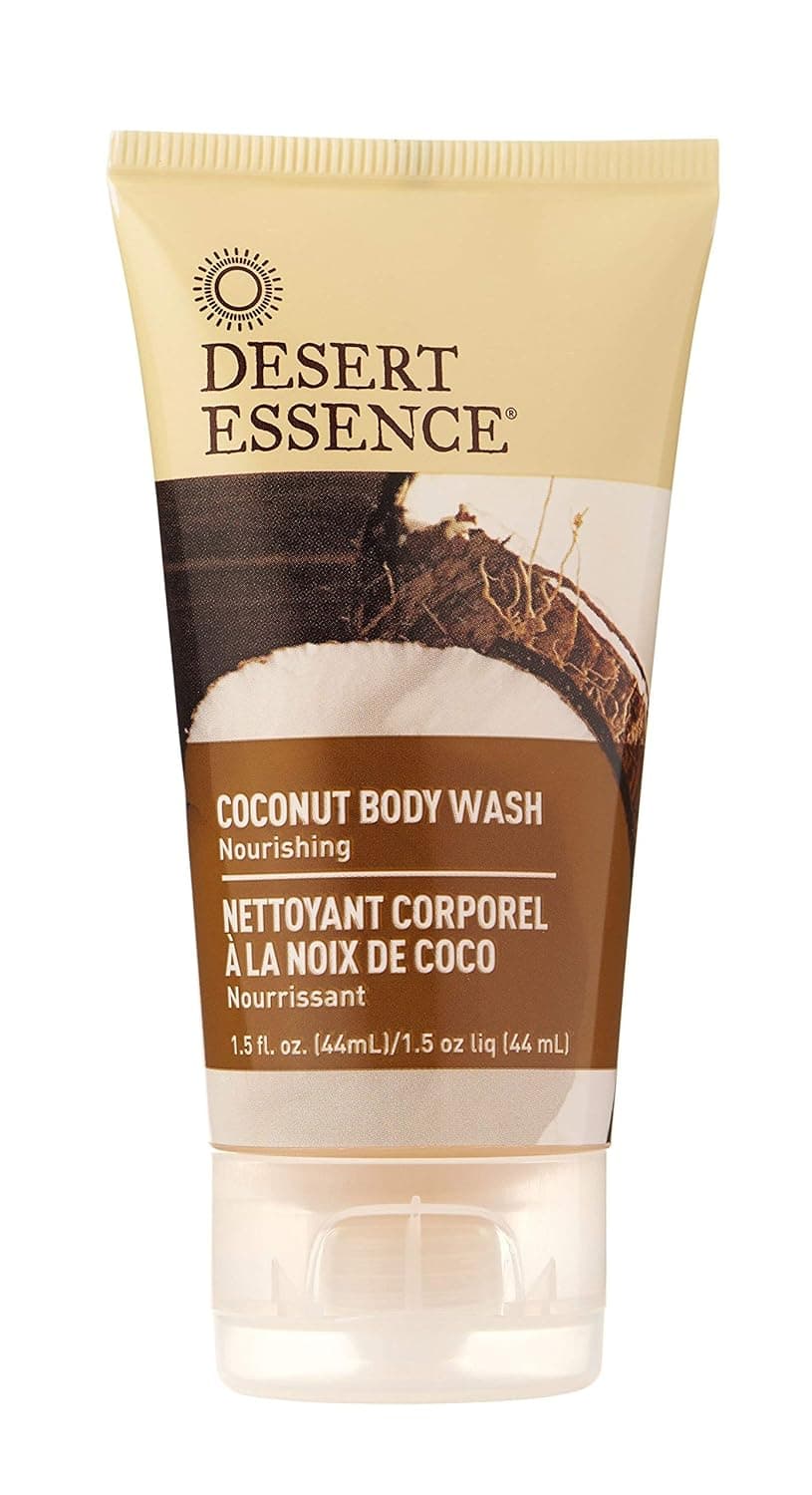 Desert Essence Coconut Body Wash - 1.5 Fl Oz - Nourishing - Jojoba Oil - Sugar Maple - Shea Butter - Revitalizes Skin - Intense Hydration - Vegan - Gluten Free - Cruelty Free - Paraben Free