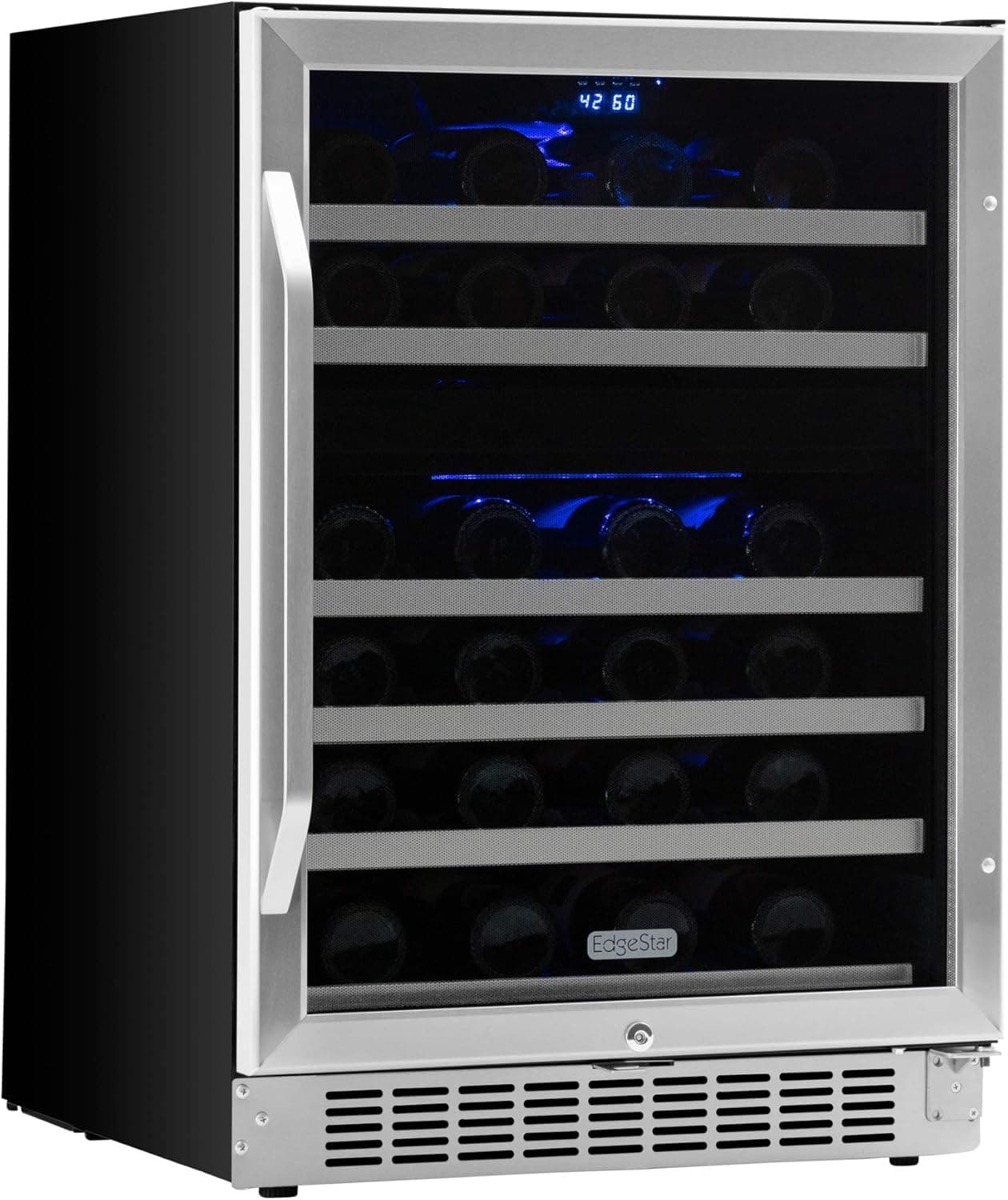 EdgeStar 46 Bottle Built-In Dual Zone Wine Cooler - Stainless Steel