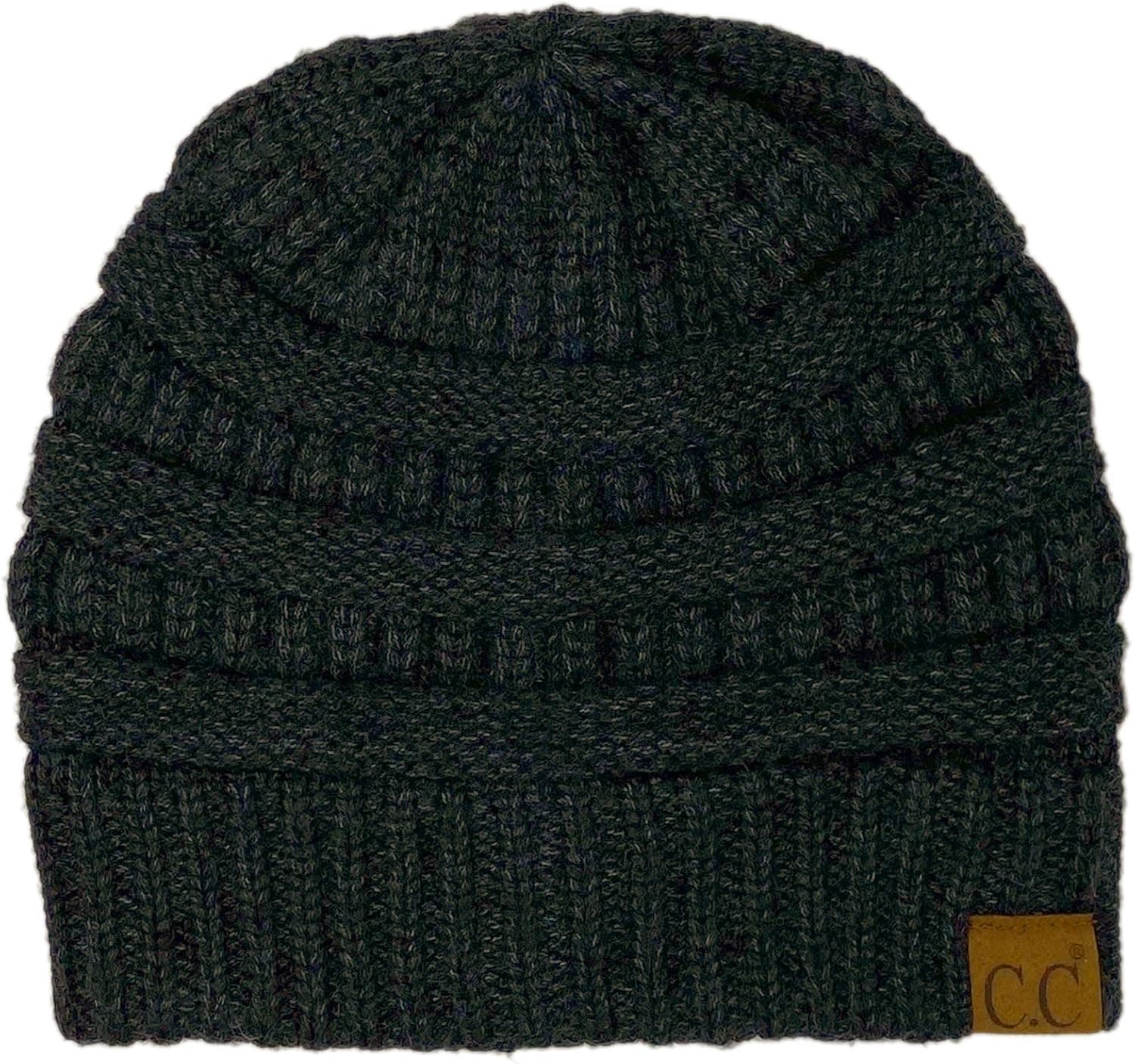 CC Classic Winter Fall Trendy Chunky Stretchy Cable Knit Beanie Hat
