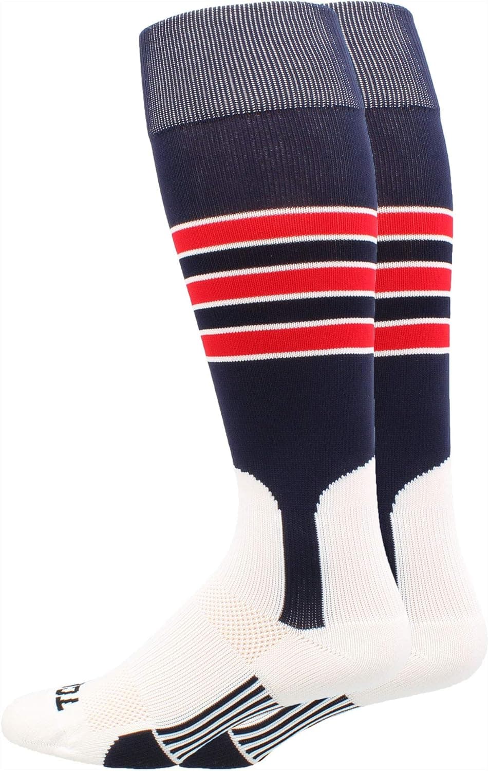 MadSportsStuff Baseball Stirrup Socks 3 Stripe with Featheredge