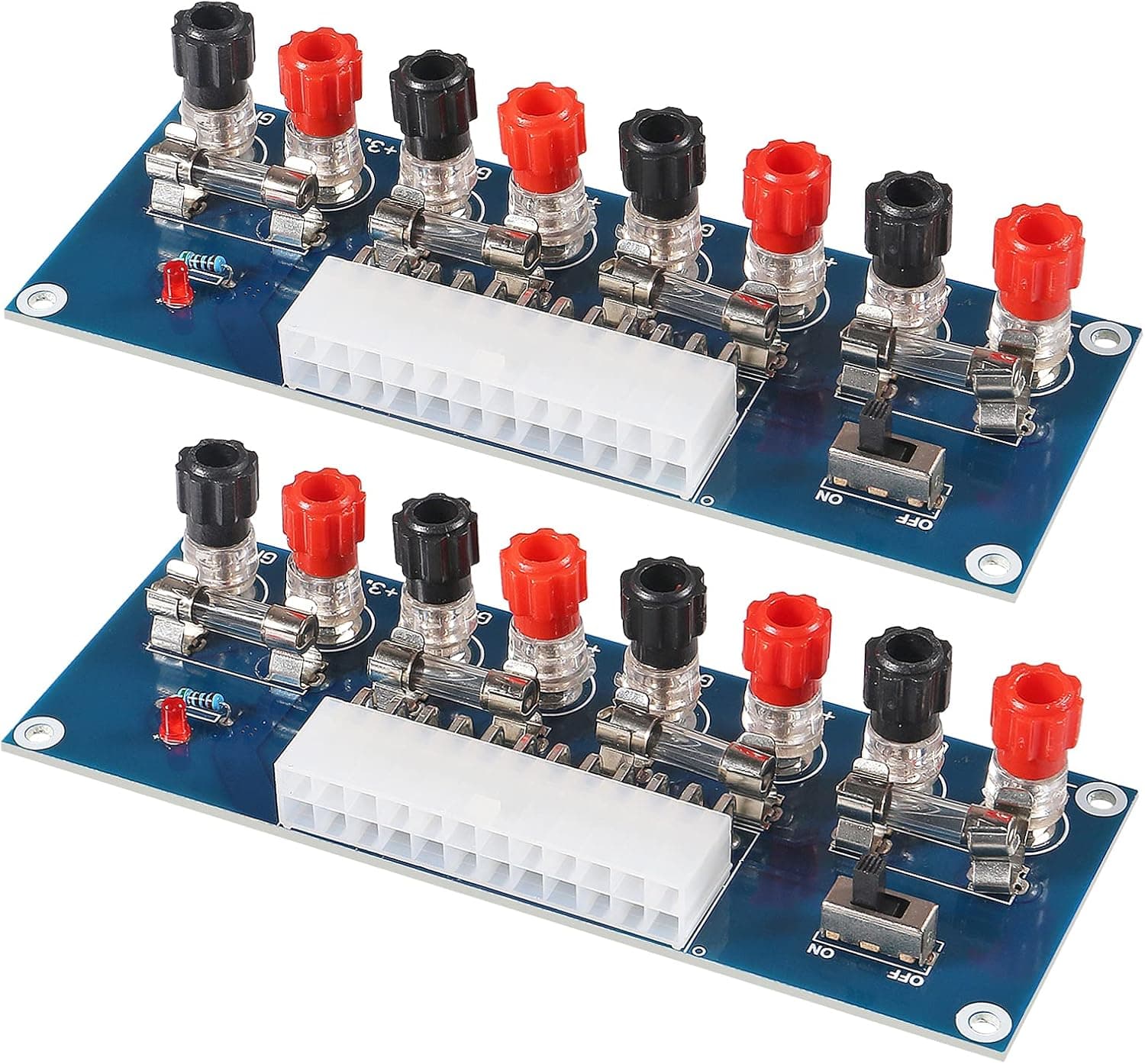 MELIFE 2pcs 24 Pin ATX Power Supply Breakout Adapter Module Desktop Computer Chassis Computer PC Power Supply Breakout Module Adapter 12V 5V 3.3V ATX Transfer Board