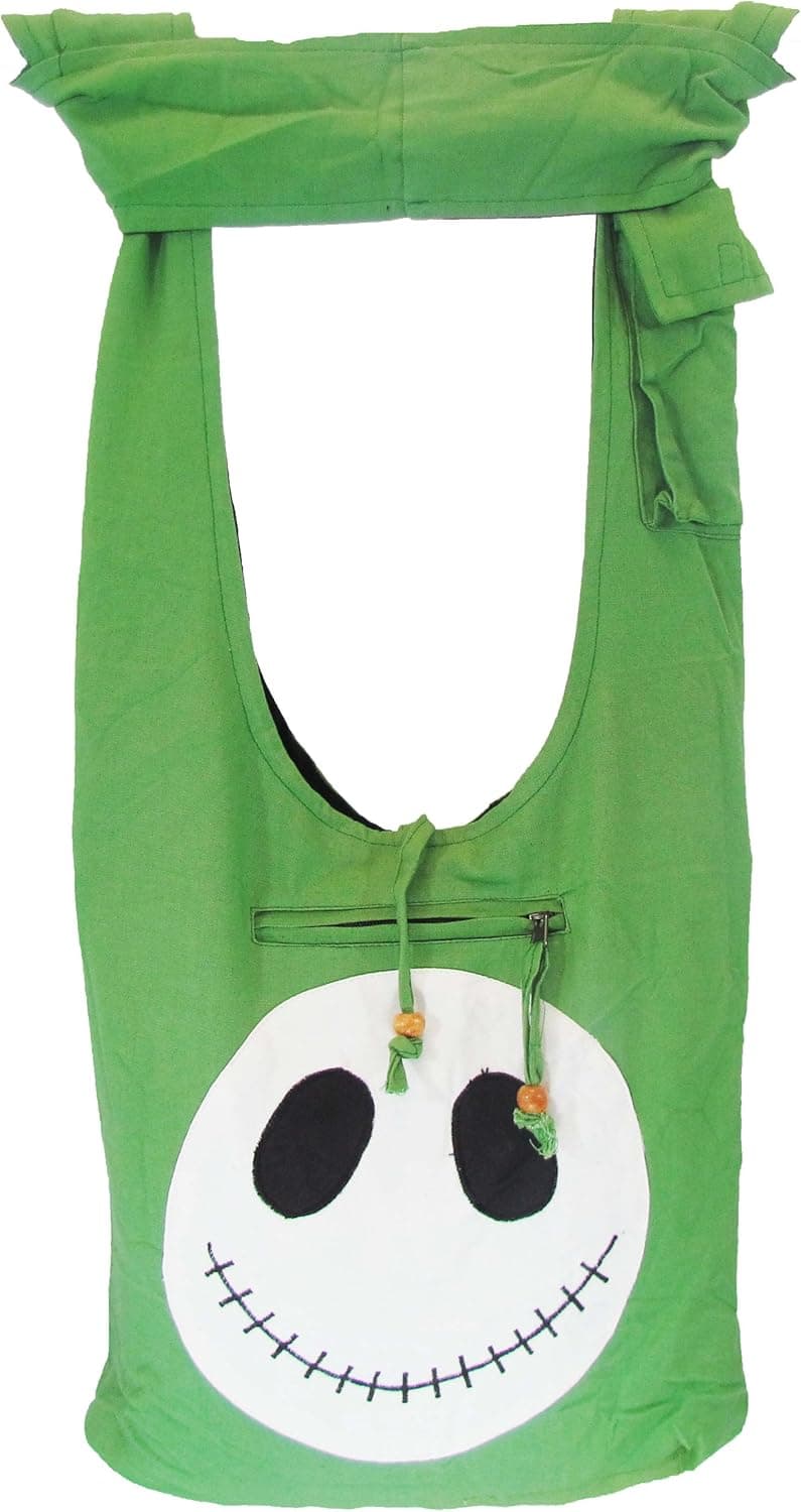 Shangri-La Nook Jack Skellington crossbody Cotton Bag Handmade in Nepal