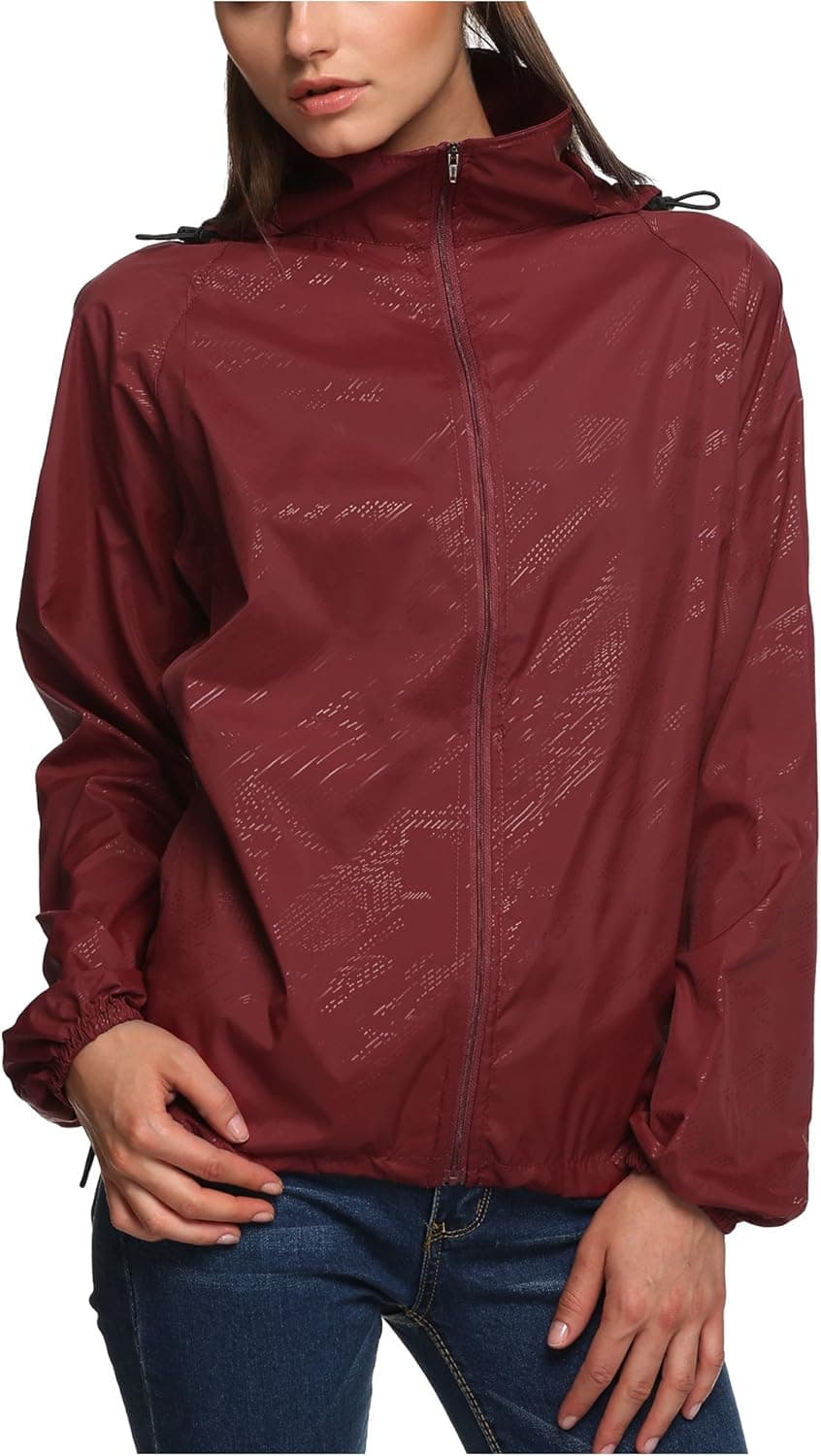 New fashion Waterproof Climbing Running Outdoor Hoodie Coat Sport Cycling Jacket, Red, Medium