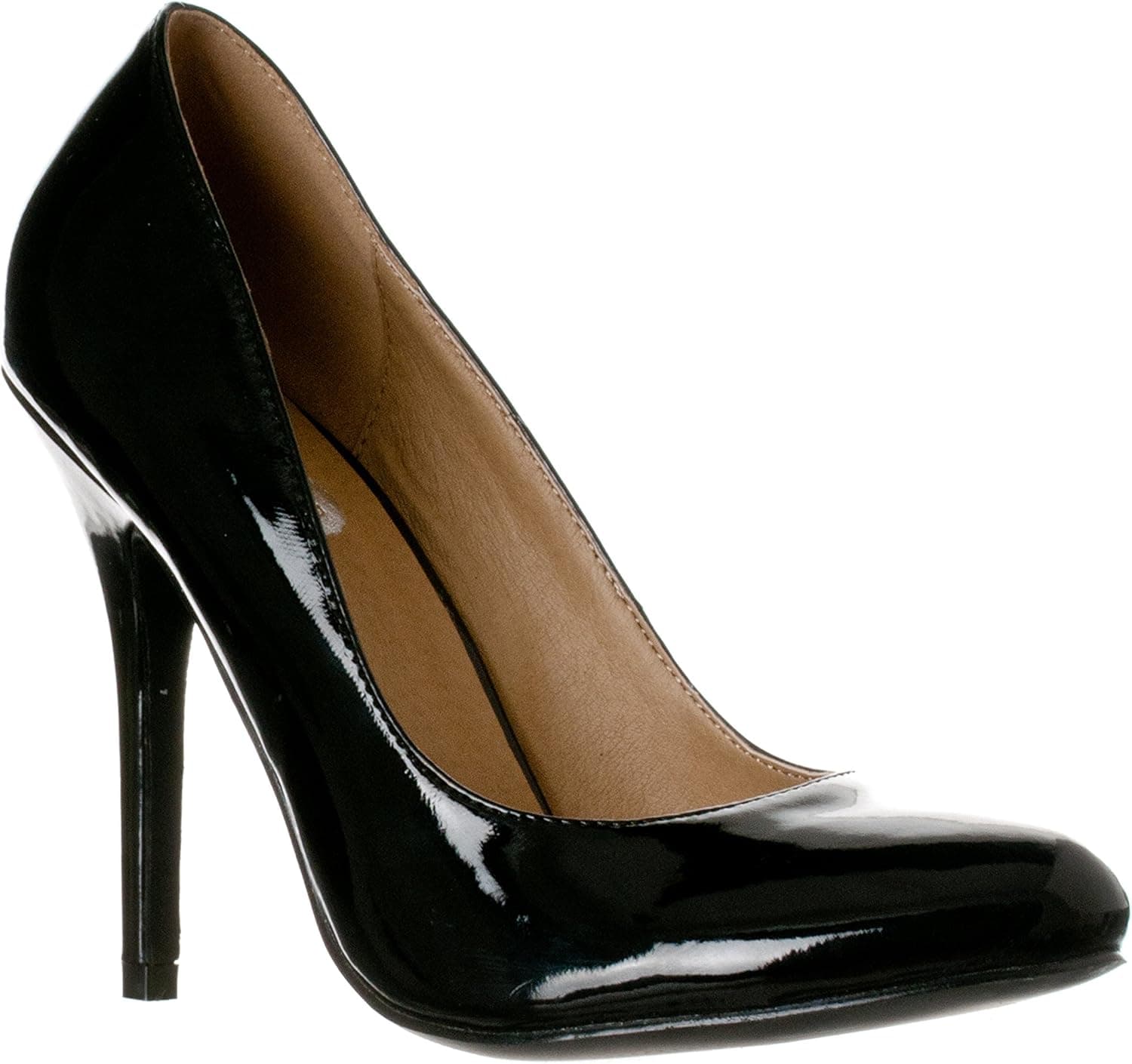 Riverberry Women's Piper Round Toe, High Heel Pumps, Black Patent, 10